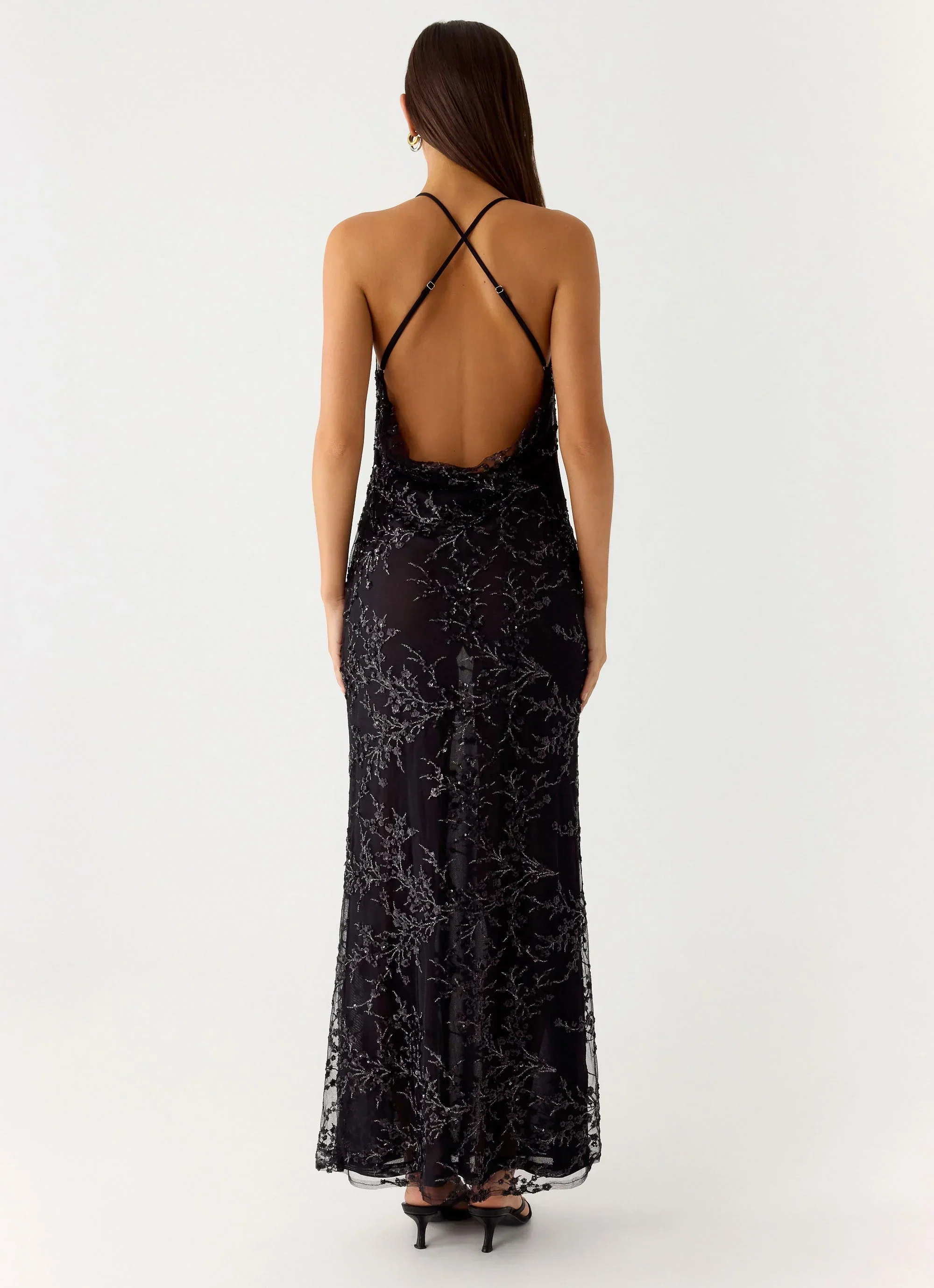 Mayim Sequin Maxi Dress - Black
