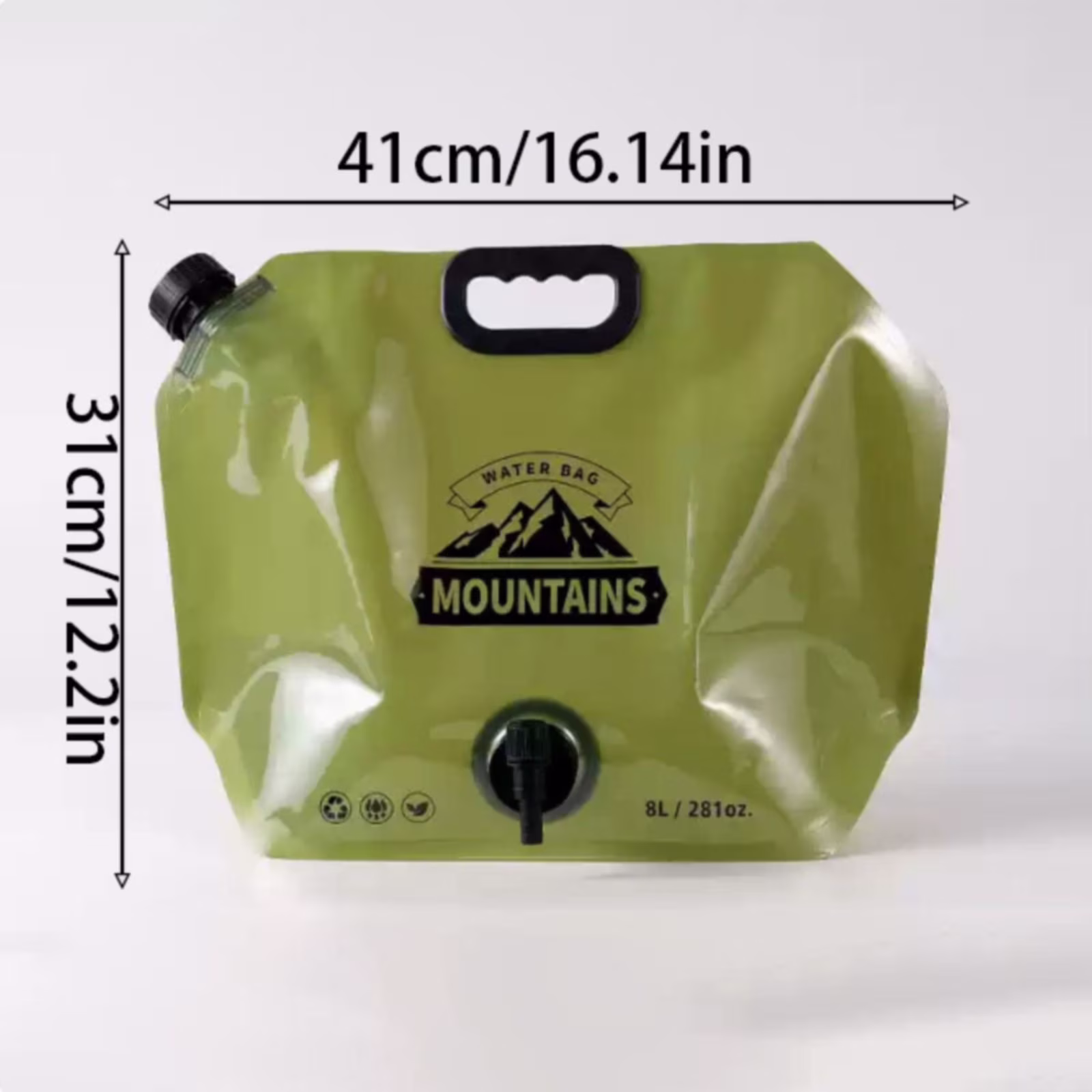 Large Capacity Foldable Water Storage Container, Reusable Leakproof Outdoor Water Bag with Spigot for Camping Travel Picnic