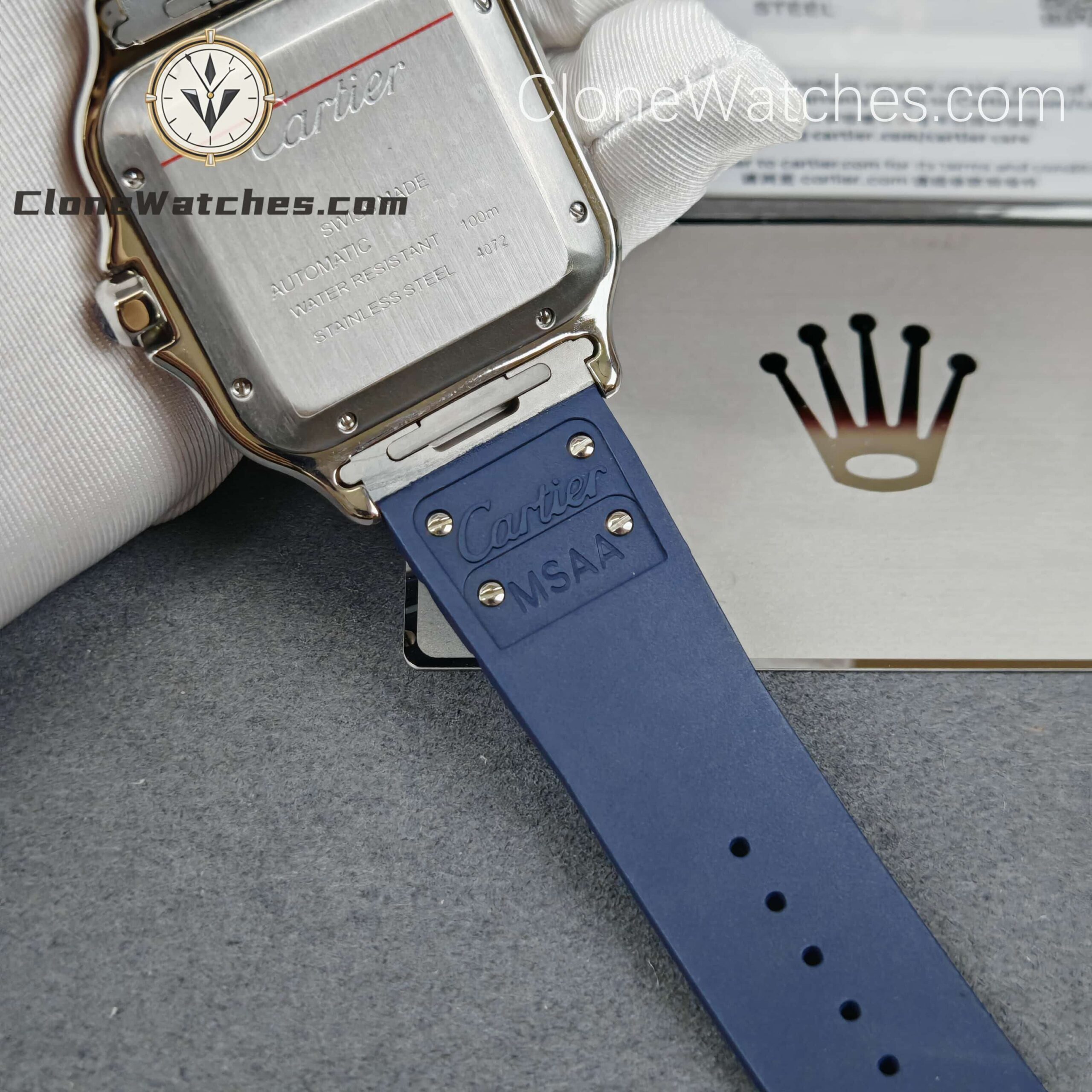 Cartier Super Clone Watches 1:1 L-SANTOS DE CARTIER White Dial 39.8MM WSSA0047