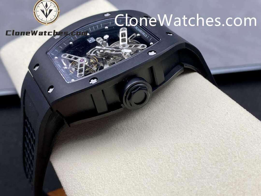Richard Mille Super Clone Watches 1:1 RM 027 Tourbillon Black Strap