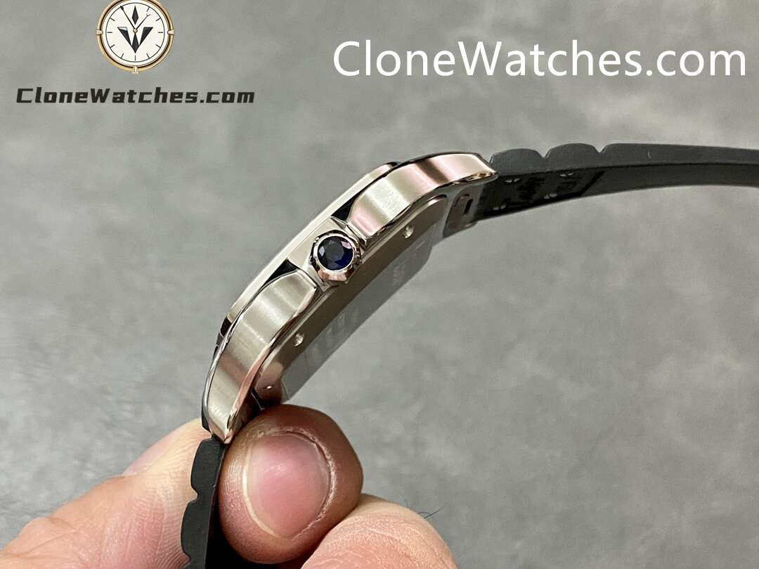 Cartier Super Clone Watches 1:1 Santos Series White Dial 39.8MM WSSA0018 Rubber Strap