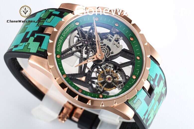 Roger Dubuis Super Clone Watches 1:1 Excalibur Skeleton Tourbillon RDDBEX0939 42MM