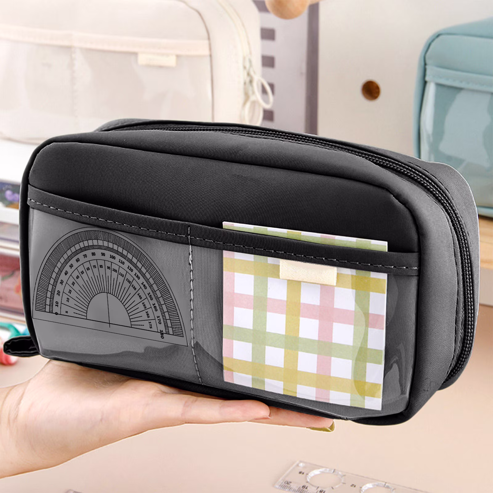 PALIFEUR Pencil Case Large Capacity Pencil Pouch, Multi-layer Aesthetic Pen Bag, Sturdy Multifunctional Pencil Bag, Pencil Box, Sky Blue