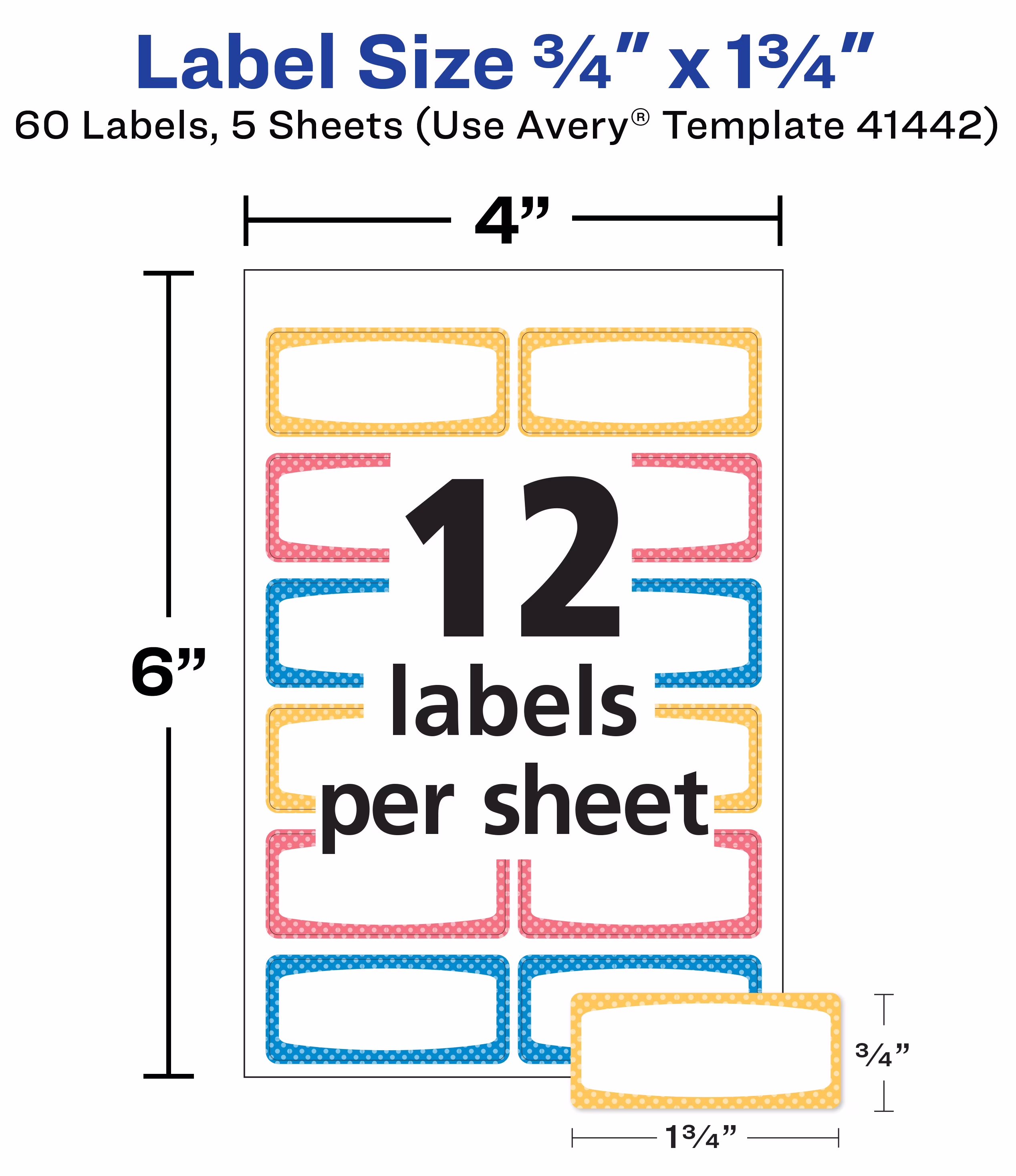 Avery Durable ID Labels, 3/4