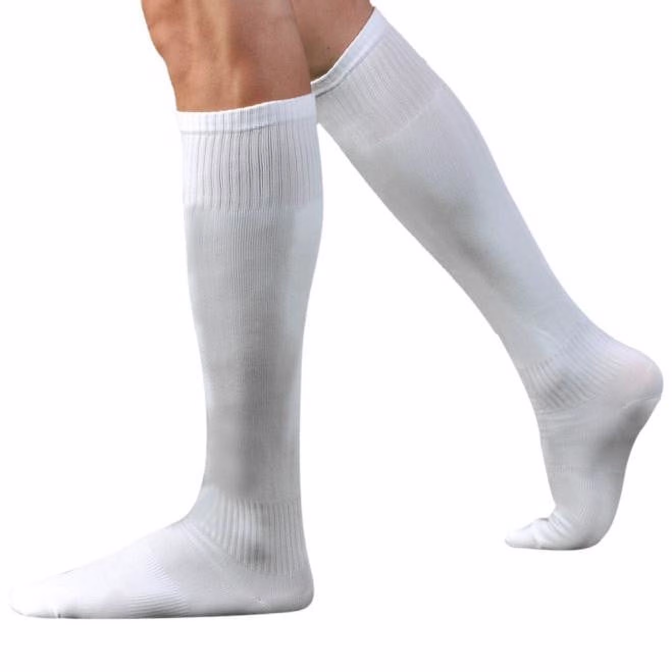 TIWEKE Men's Knee-High Socks, Breathable, Classic formal Sock, Lightweight, Trendy Clothing White