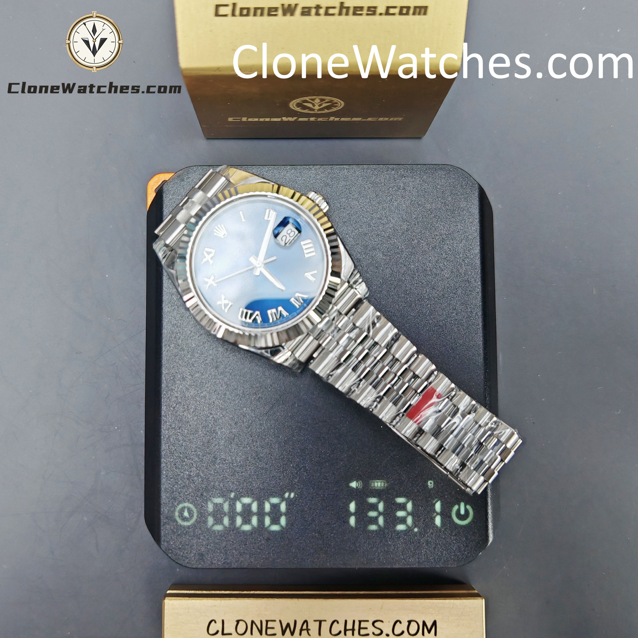 Rolex Super Clone Watches 1:1 DateJust Blue Dial Roman M126334 Jubilee 41MM 3235 Movement