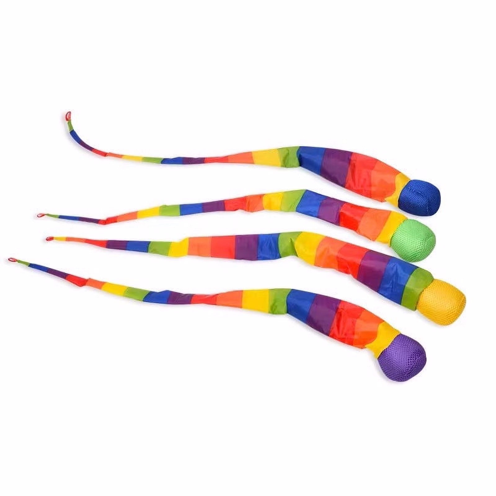 Aespoir Throw and Catch Balls with Rainbow Tail, Fun Colorful Sports Comet Balls Playground Toys for School Camping Outdoor Activities Healthy and Fun Games, 40 Inch Long