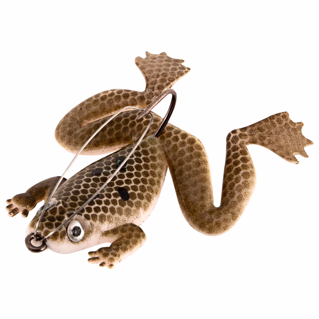 Holloyiver Topwater Frog Lure Bass Trout Fishing, Realistic Prop Frog Soft Swimbait Floating Bait With Weedless Freshwater Soft Simulated Frog Bait,Perfect Tool For Fishing Lovers.Brown