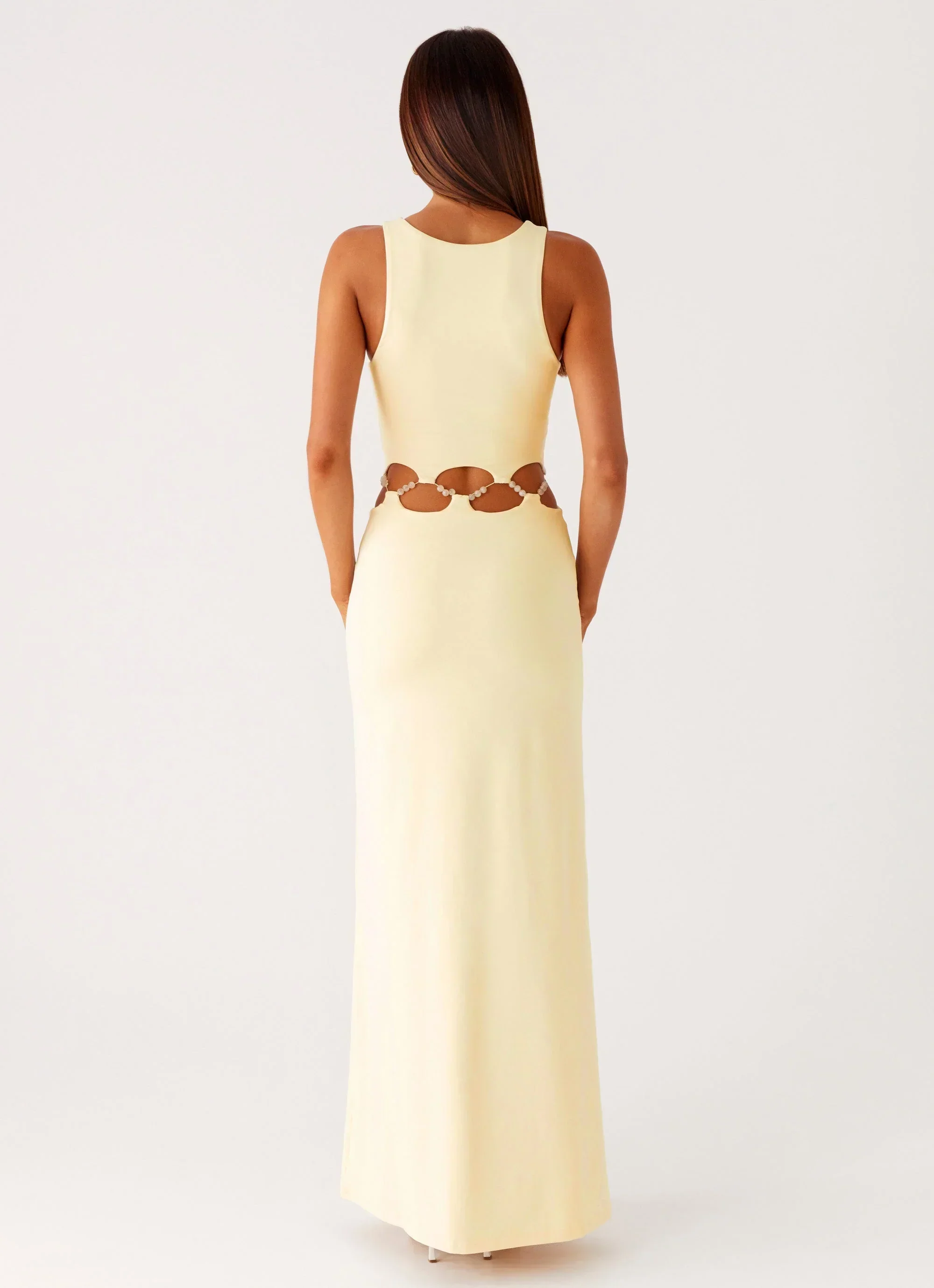 Dreamboat Beaded Maxi Dress - Yellow