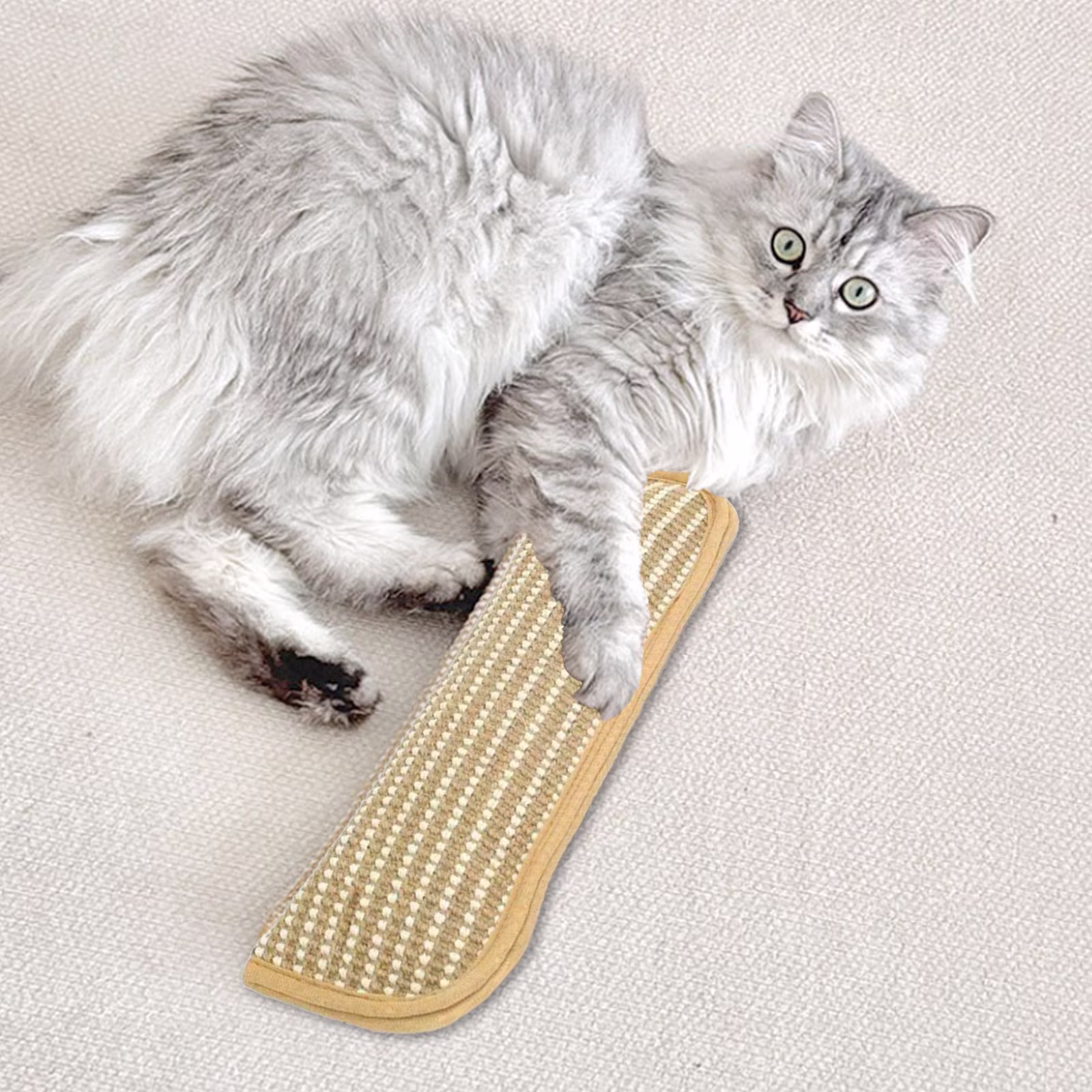 Partheme Novelty Toys Non-Shedding Catnip Sisal Scratch Board (2 Sets), Wooden Cat Furniture 13