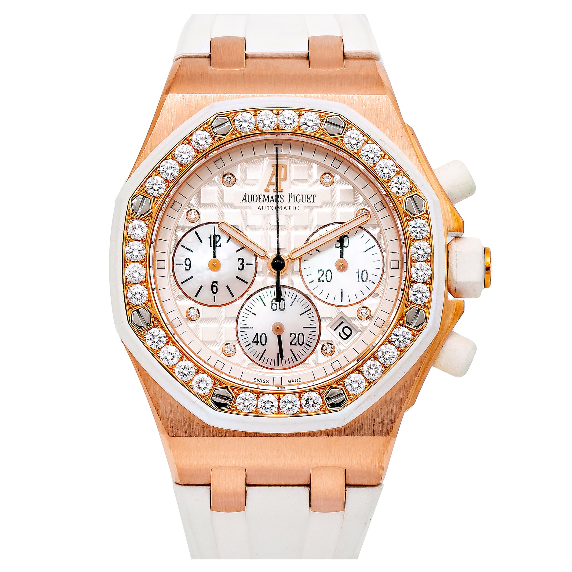 Audemars Piguet Royal Oak Offshore Chronograph 37MM Rose Gold Diamond Set Dial 26048OK