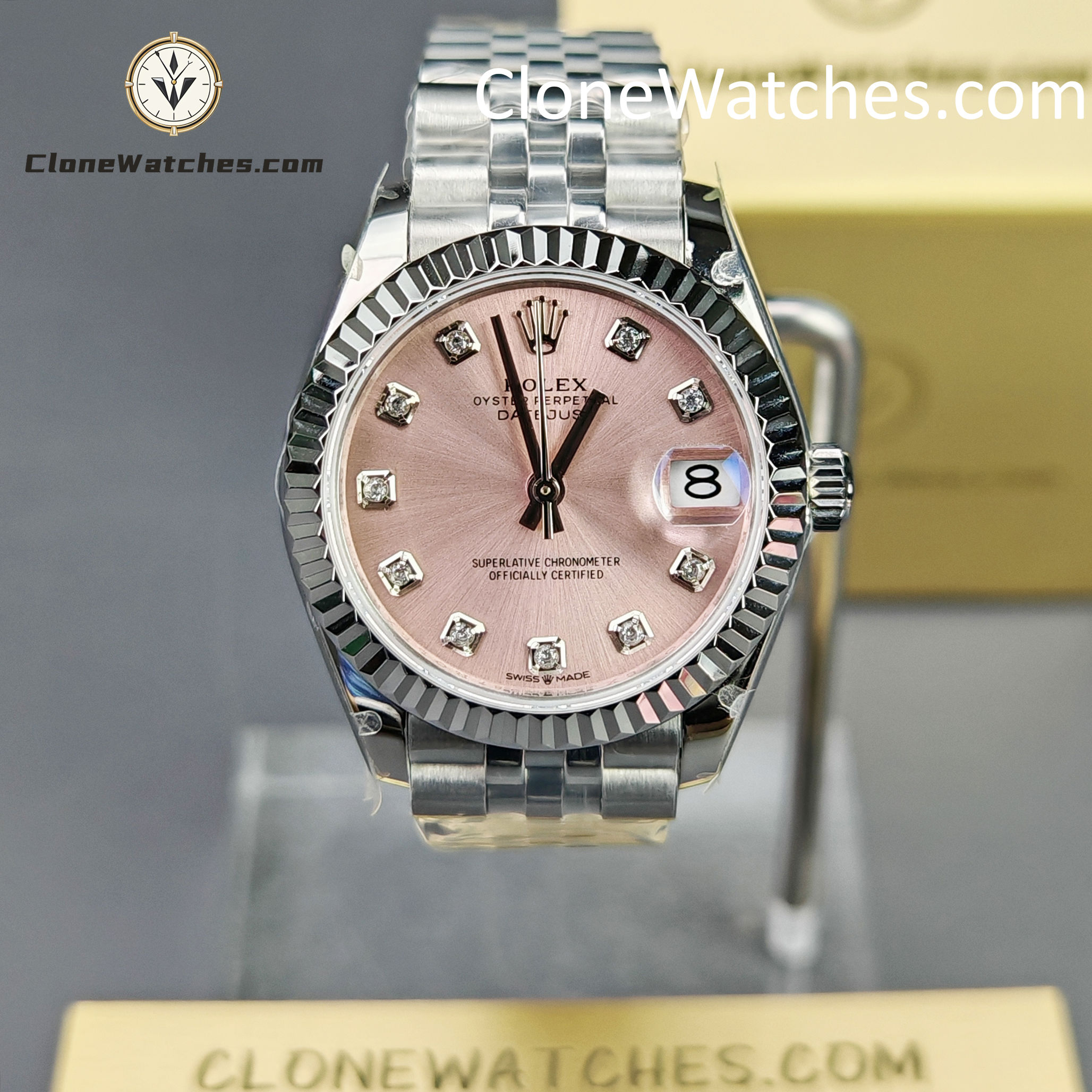 Rolex Super Clone Watches 1:1 DateJust Pink Dial M278274 – 0032 Jubilee 31MM 2236 Movement