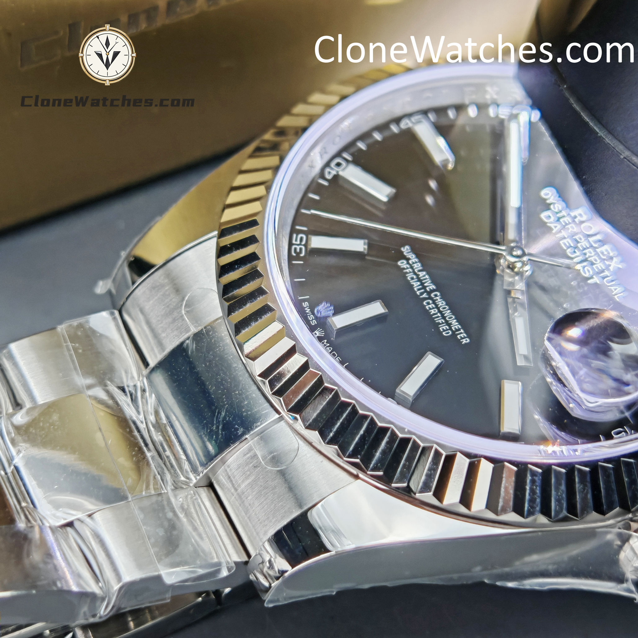 Rolex Super Clone Watches 1:1 DateJust Black Dial m126334-0017 Oyster 41MM 3235 Movement