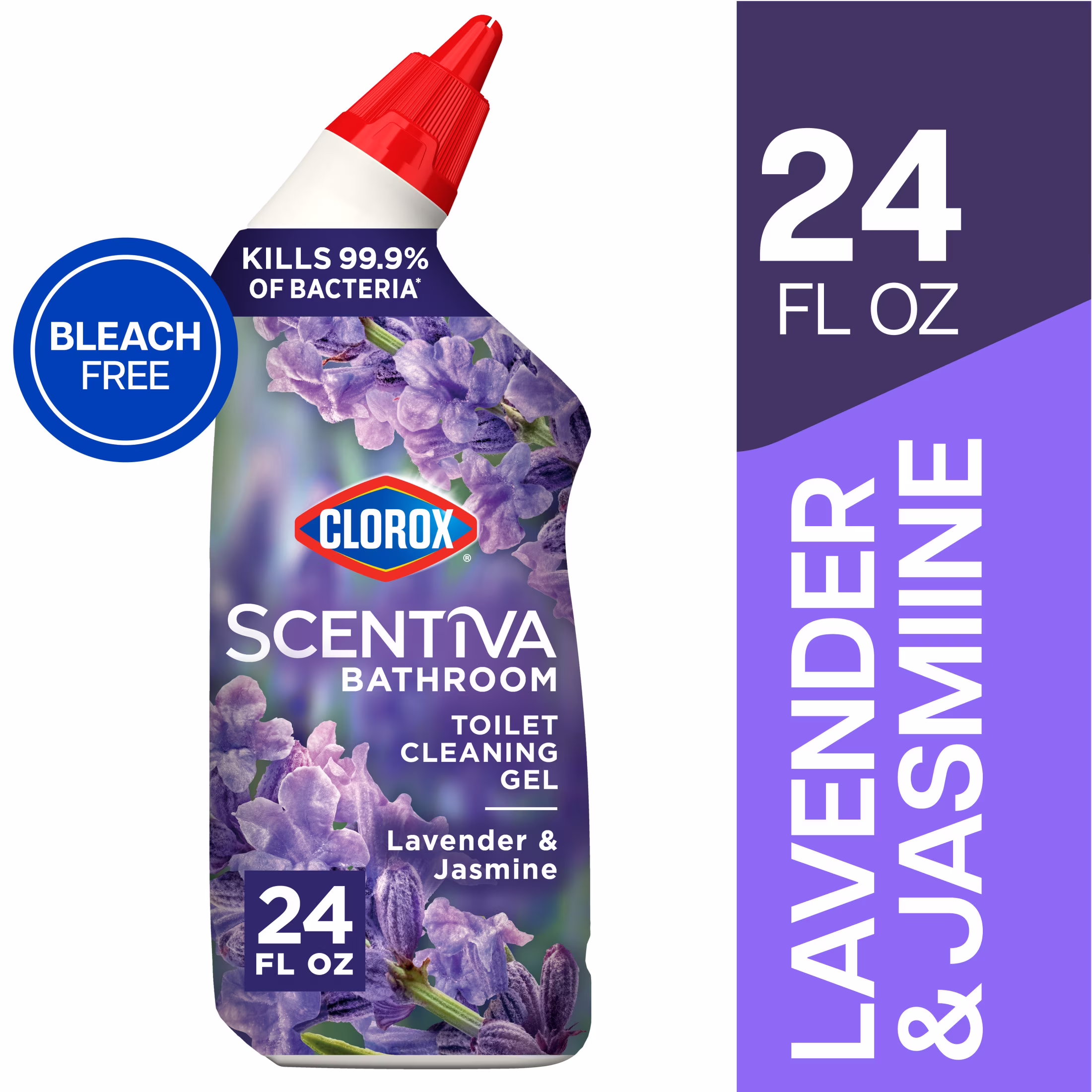 Clorox Scentiva Bathroom Toilet Cleaning Gel, Lavender and Jasmine, 24 Fluid Ounces