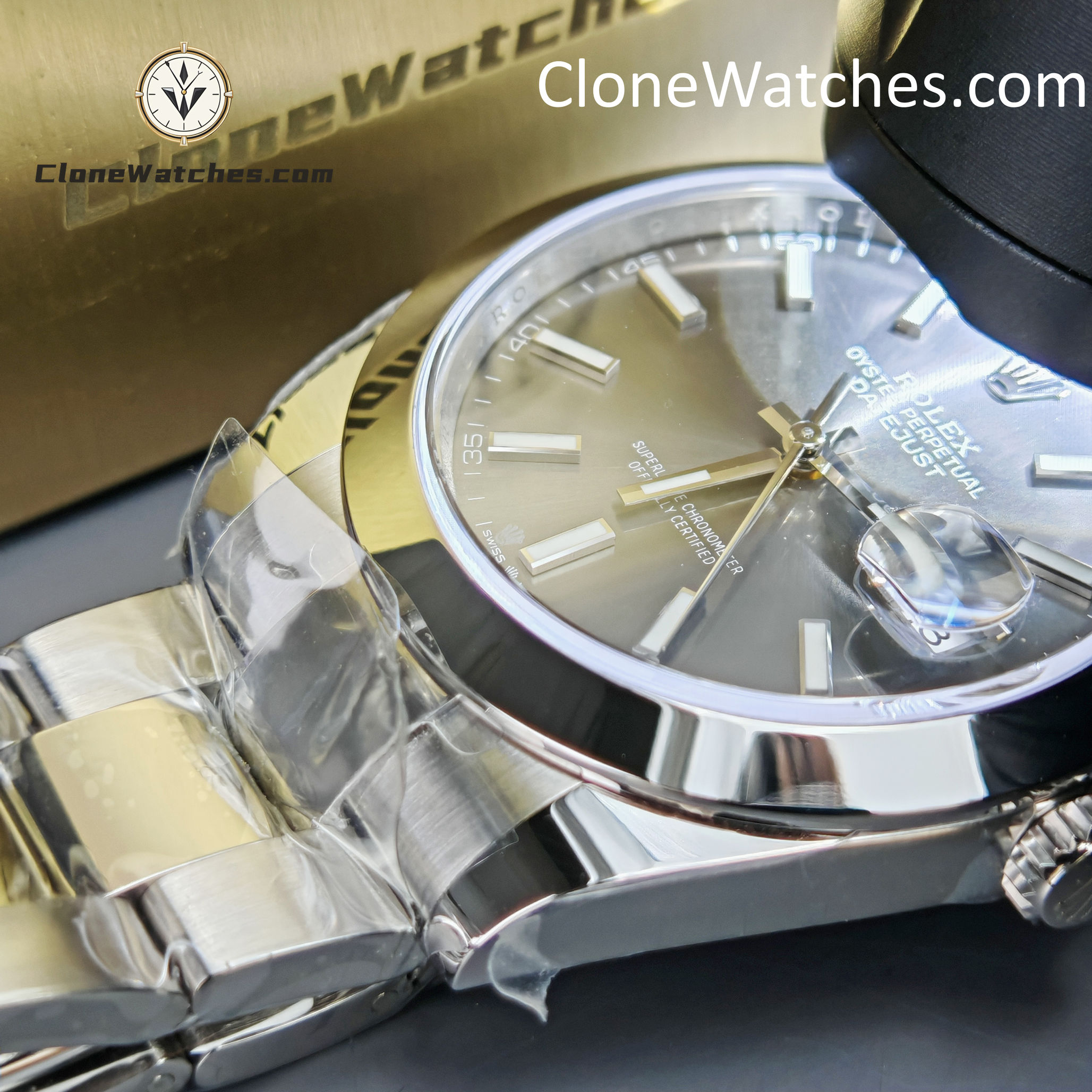 Rolex Super Clone Watches 1:1 DateJust Gray Dial M126300 – 0007 Oyster 41MM 3235 Movement
