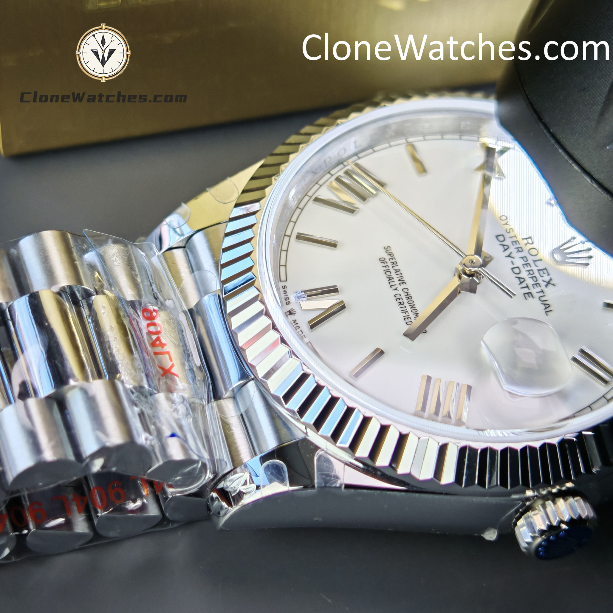 Rolex Super Clone Watches 1:1 Day Date White Dial 40mm m228239-0046 3255 Movement