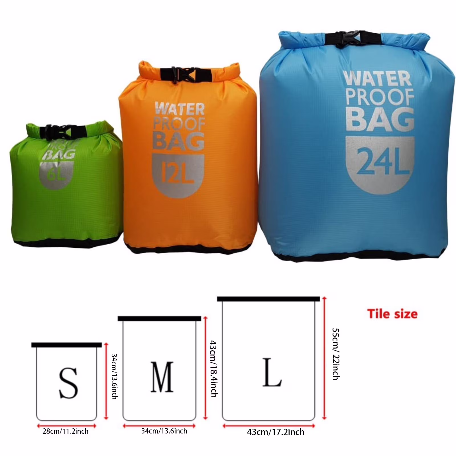 Home Textile Storage - Loetky 1 X Dry Bag 6L/12L/24L Lightweight Dry Sack for Beach Fishing Kayaking Boating Hiking Camping, 1*Waterproof Bag