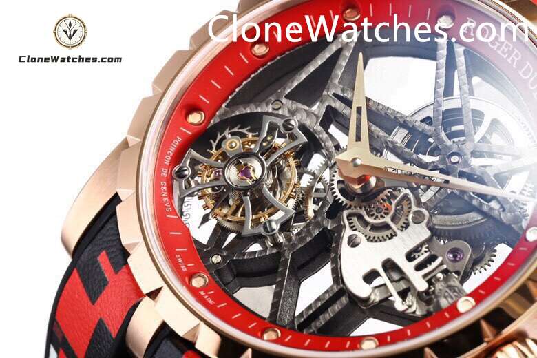 Roger Dubuis Super Clone Watches 1:1 Excalibur Skeleton Tourbillon RDDBEX0938 42MM