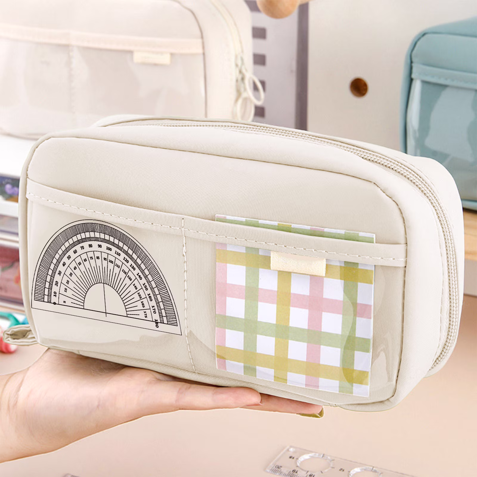 PALIFEUR Pencil Case Large Capacity Pencil Pouch, Multi-layer Aesthetic Pen Bag, Sturdy Multifunctional Pencil Bag, Pencil Box, Sky Blue