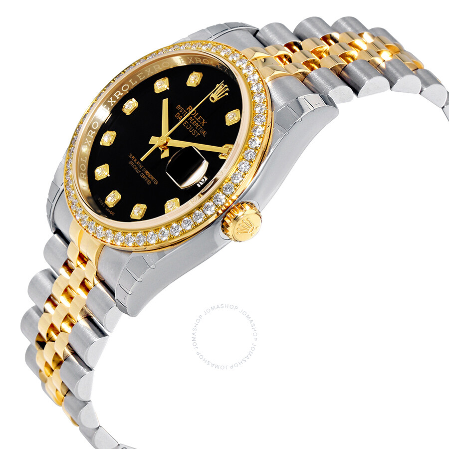 Rolex Oyster Perpetual Datejust 36 Black Dial Stainless Steel and 18K Yellow Gold Jubilee Bracelet Automatic Ladies Watch 116243BKDJ（Lifetime free warranty+90-days replacement service & Refund!.）