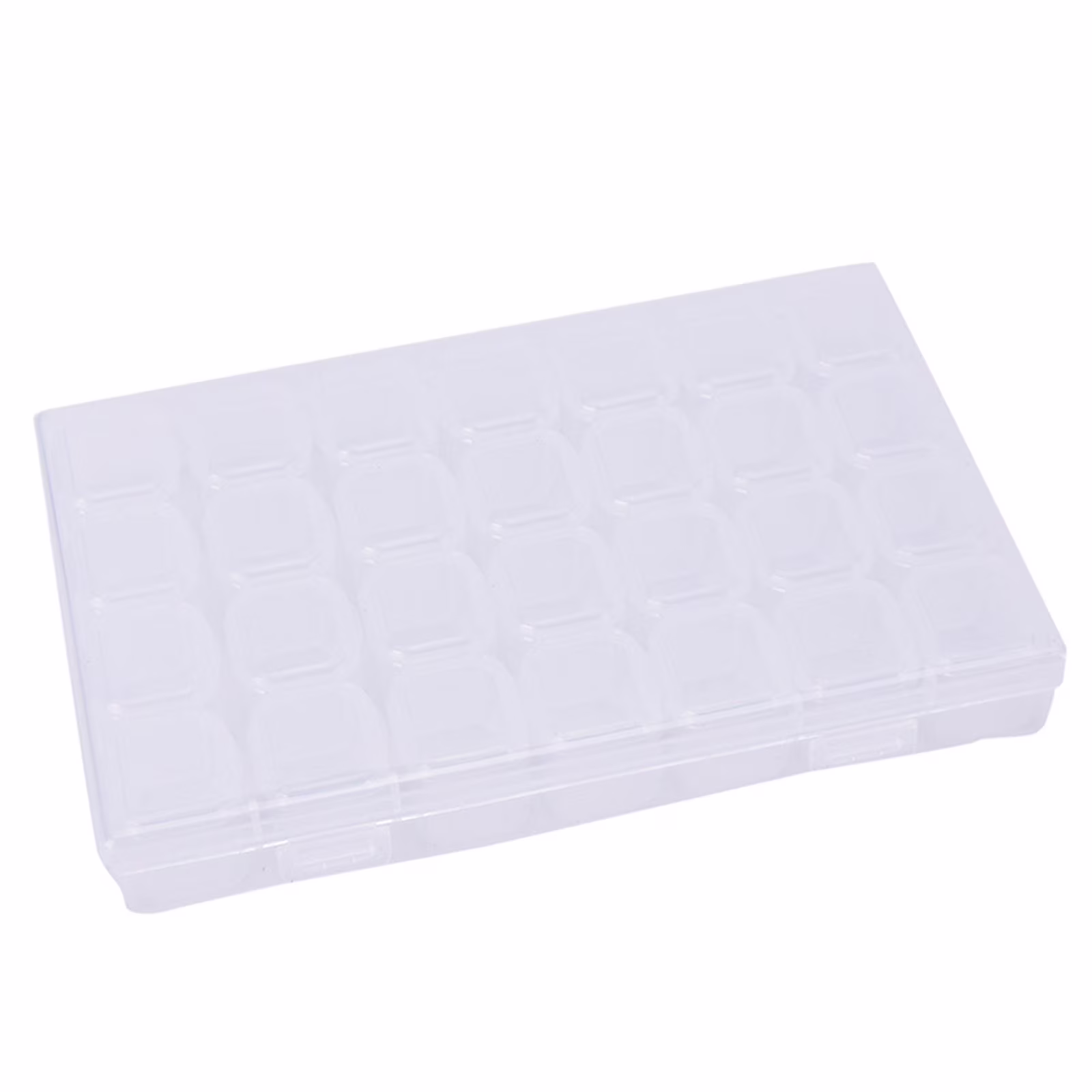 Gallickan Large Diamond Painting Container, Clear Gems Organizer with Individual Lids 28 Grids Transparent Jewelry Beads Storage Box for Plant Seeds Sewing Items Nail Art