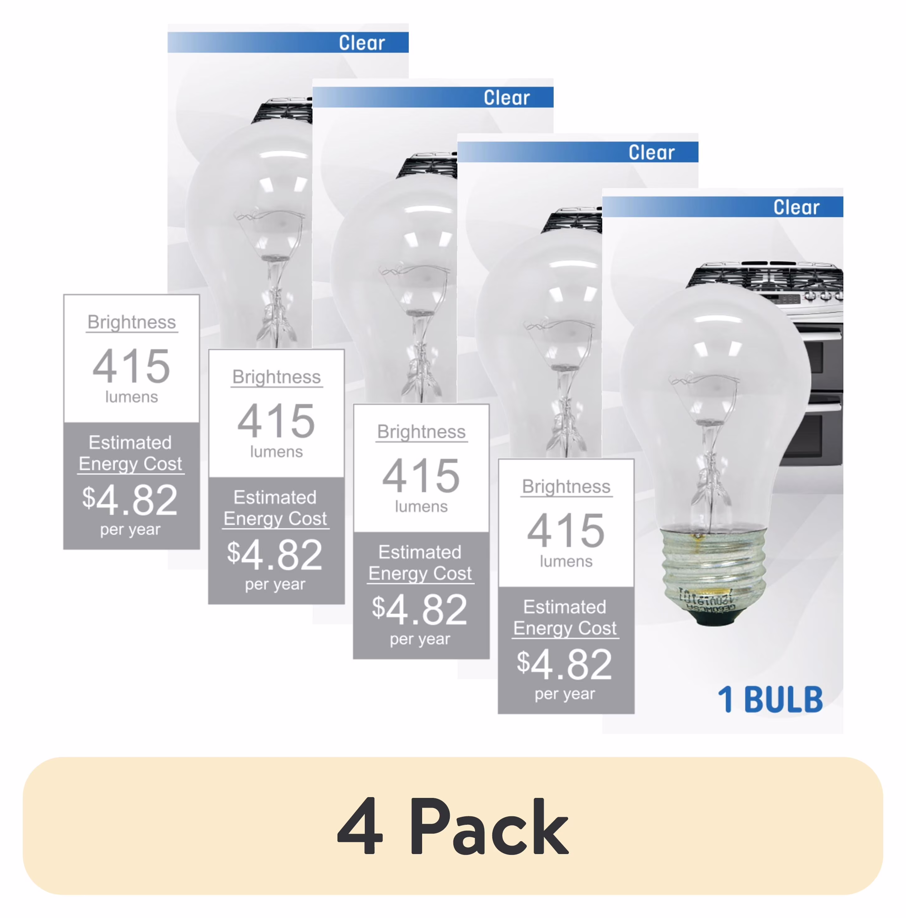 GE Incandescent Light Bulb, 40 Watt, Soft White, A15 Appliance Bulb, Medium Base, Clear Finish