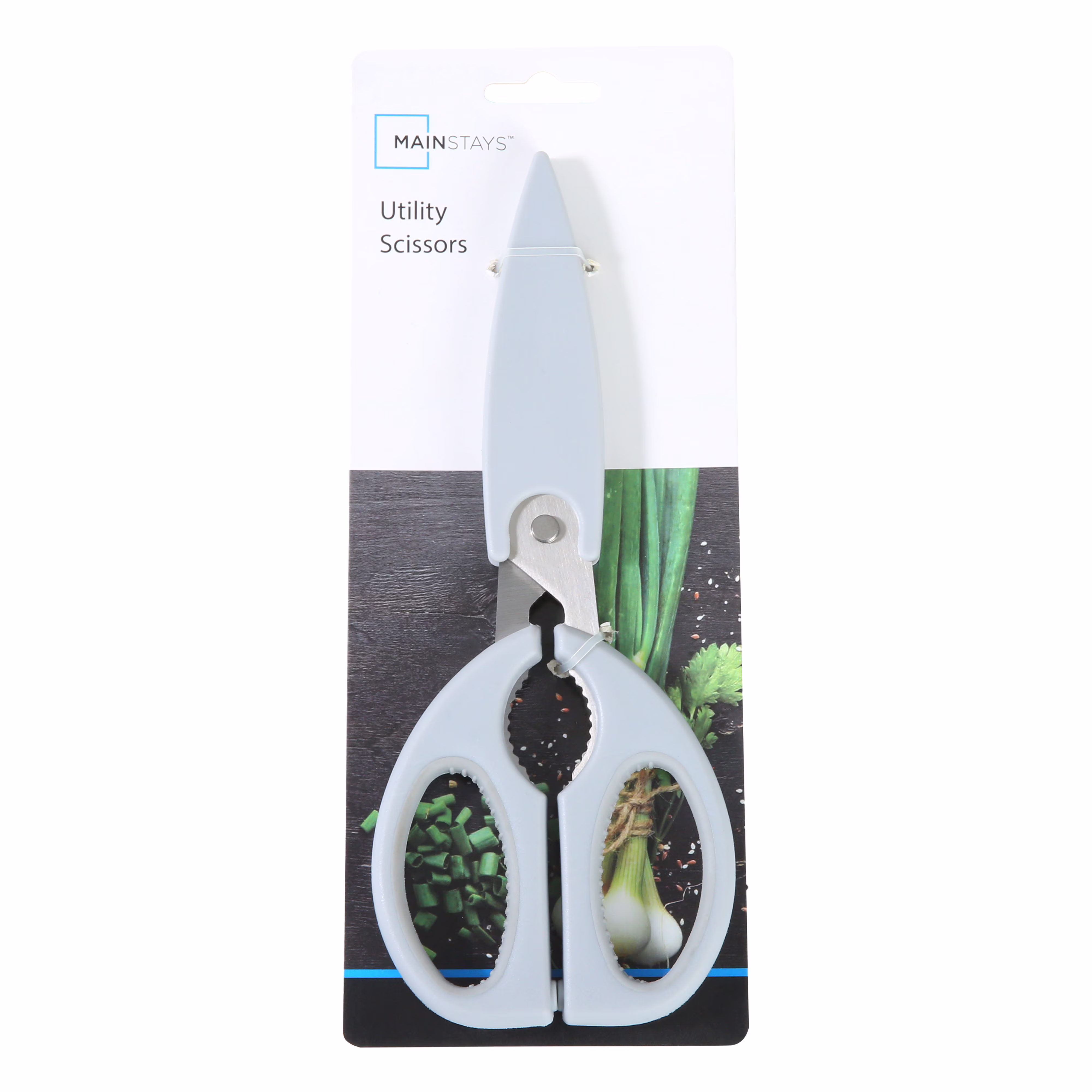 Mainstays Kitchen Utility Shears with Removable Sheath, Stainless Steel Blades, Plastic Handle