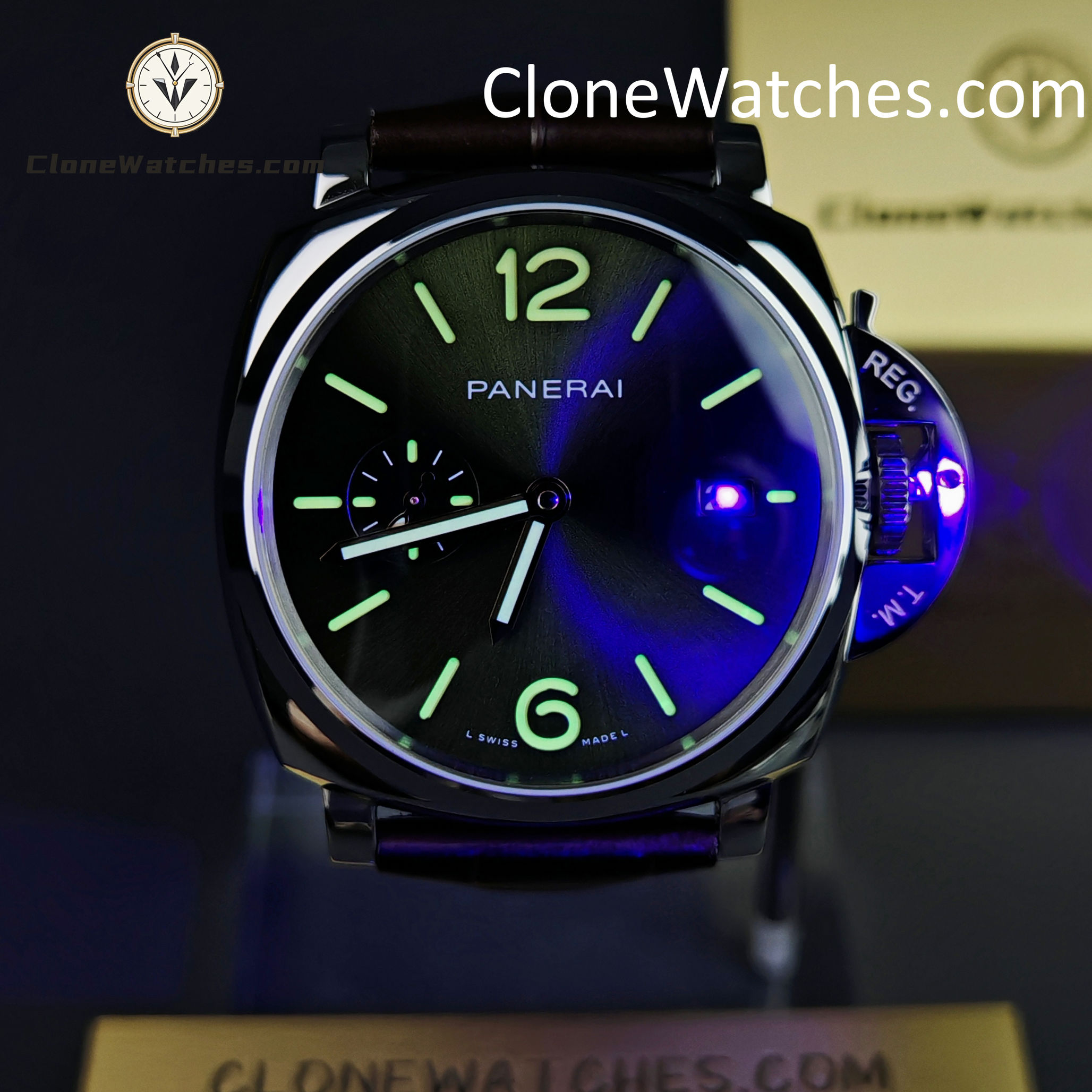 Panerai Super Clone Watches 1:1 Luminor Due PlatinumtechTM PAM01329 Green Dial