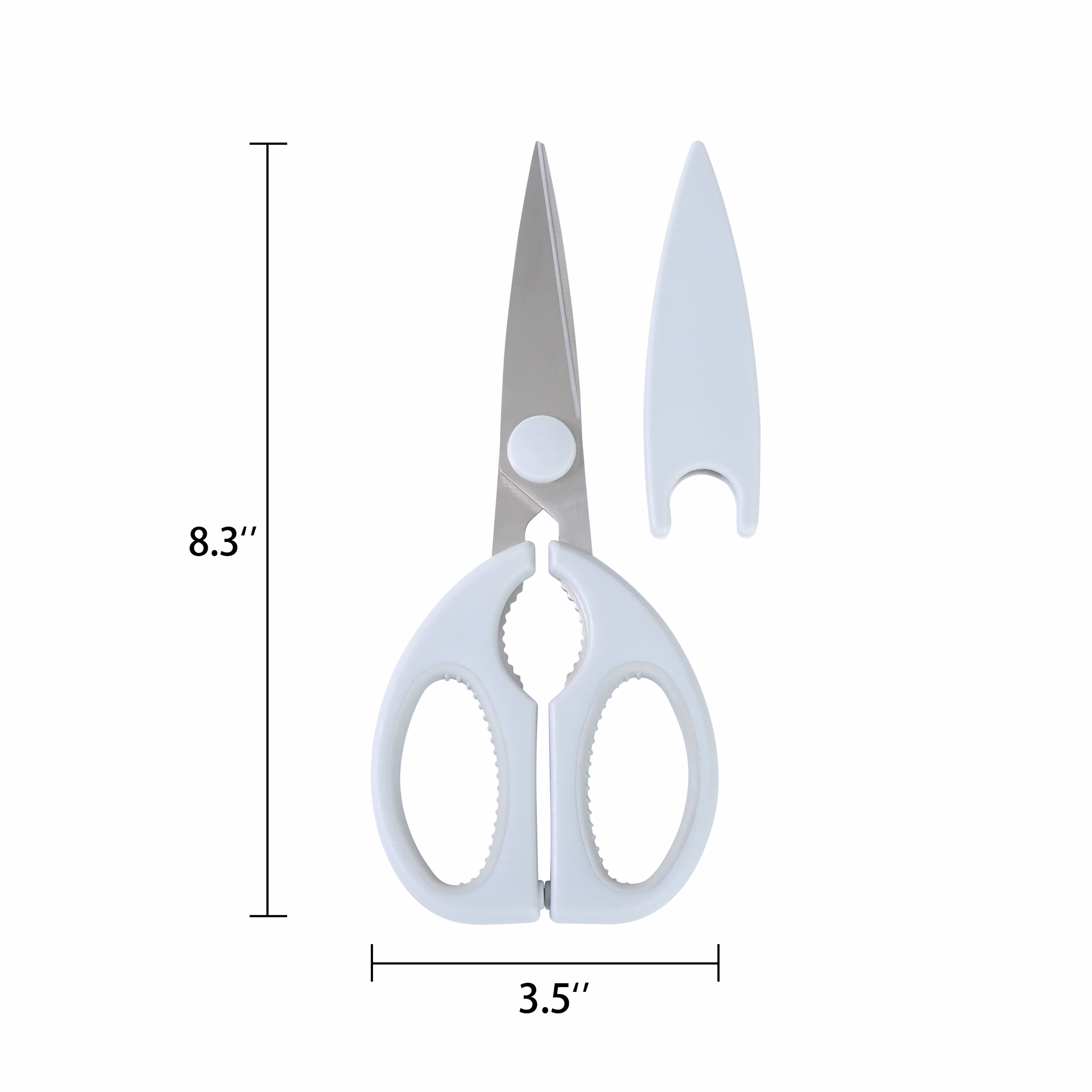 Mainstays Kitchen Utility Shears with Removable Sheath, Stainless Steel Blades, Plastic Handle