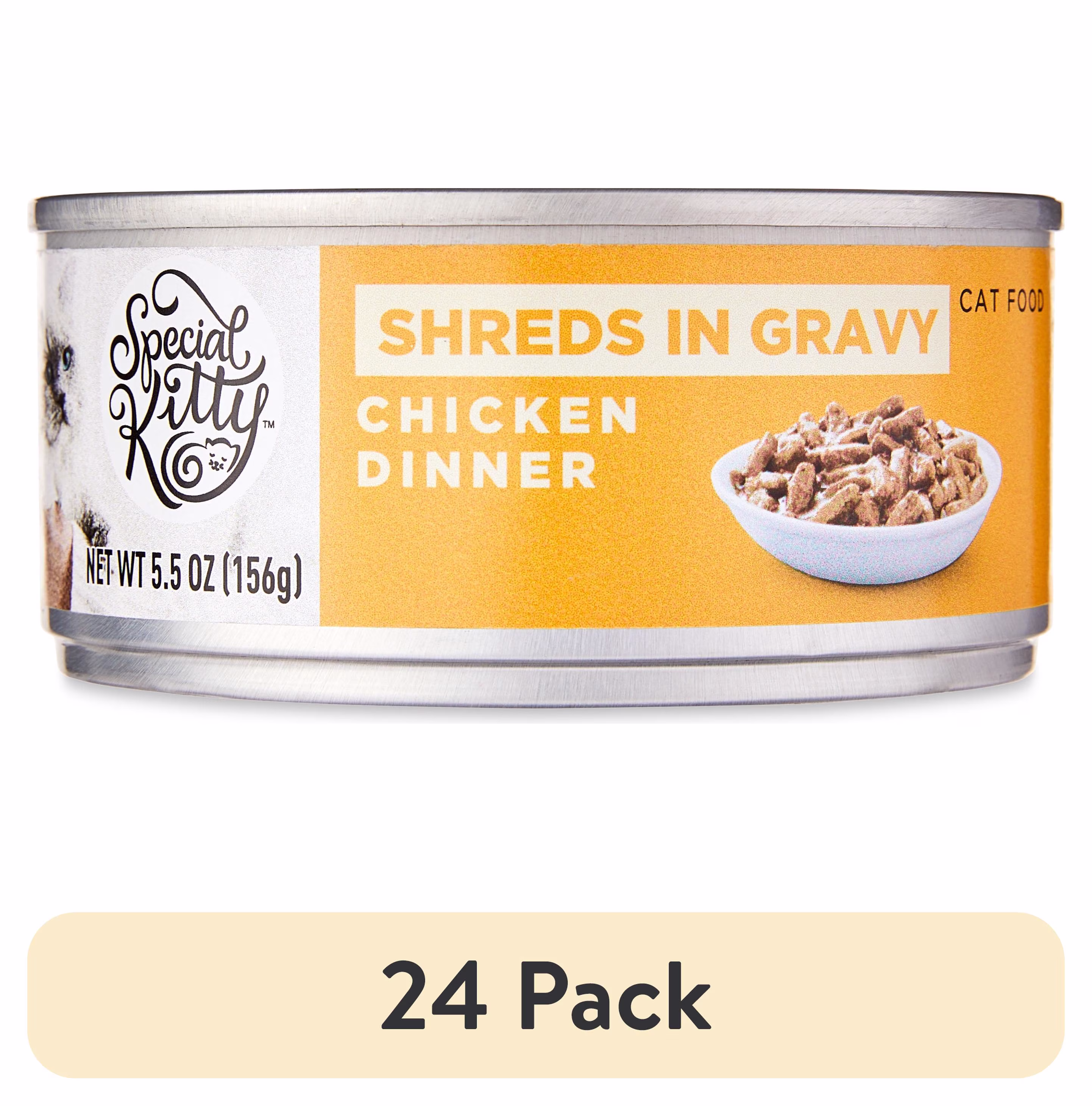 Special Kitty Chicken Dinner Shreds in Gravy Wet Cat Food, 5.5 oz Can