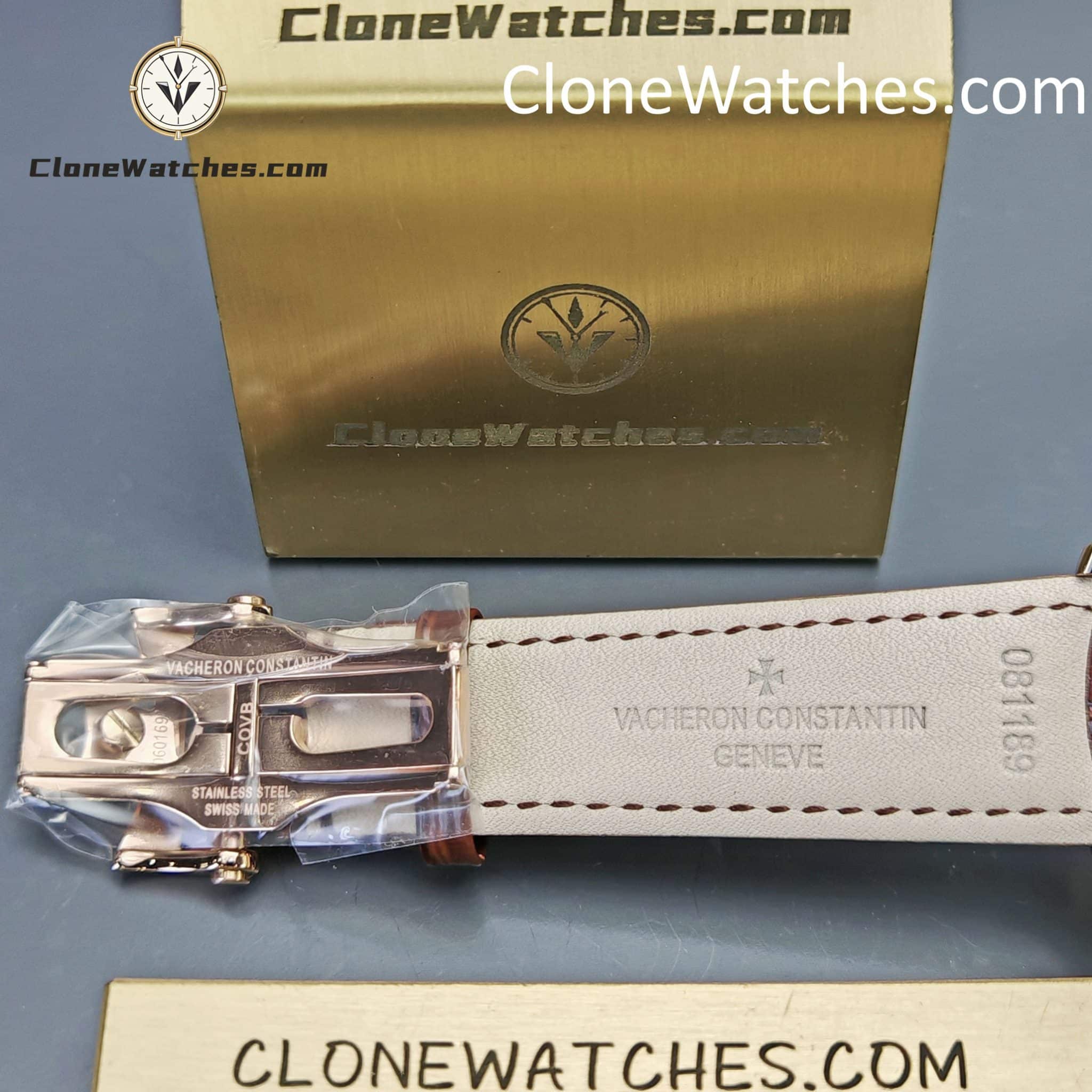 Vacheron Constantin Super Clone Watches 1:1 Patrimony Rose Gold 4010U/000R-B329 White Dial