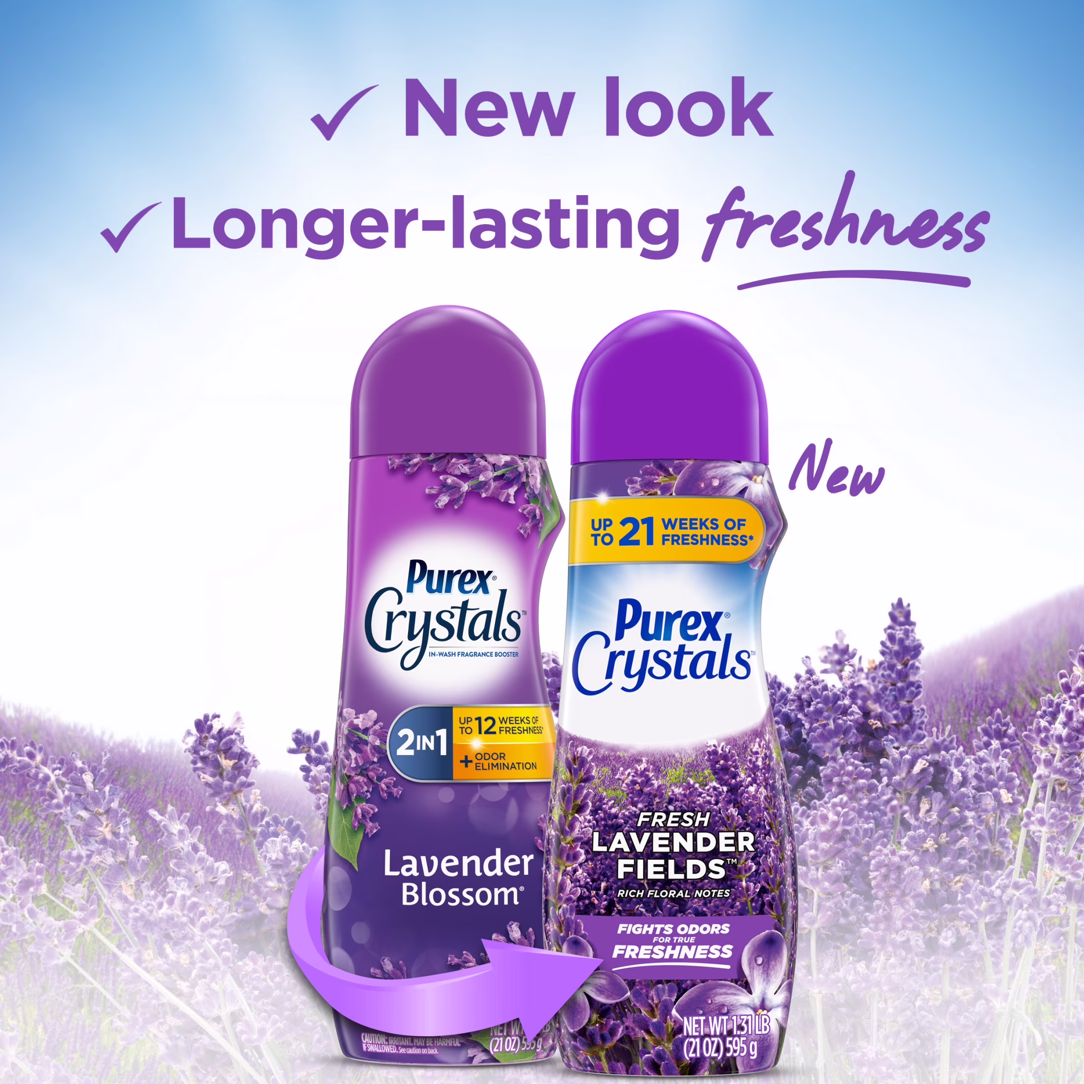 Purex Crystals Scent Booster, Fresh Lavender Fields, 21oz