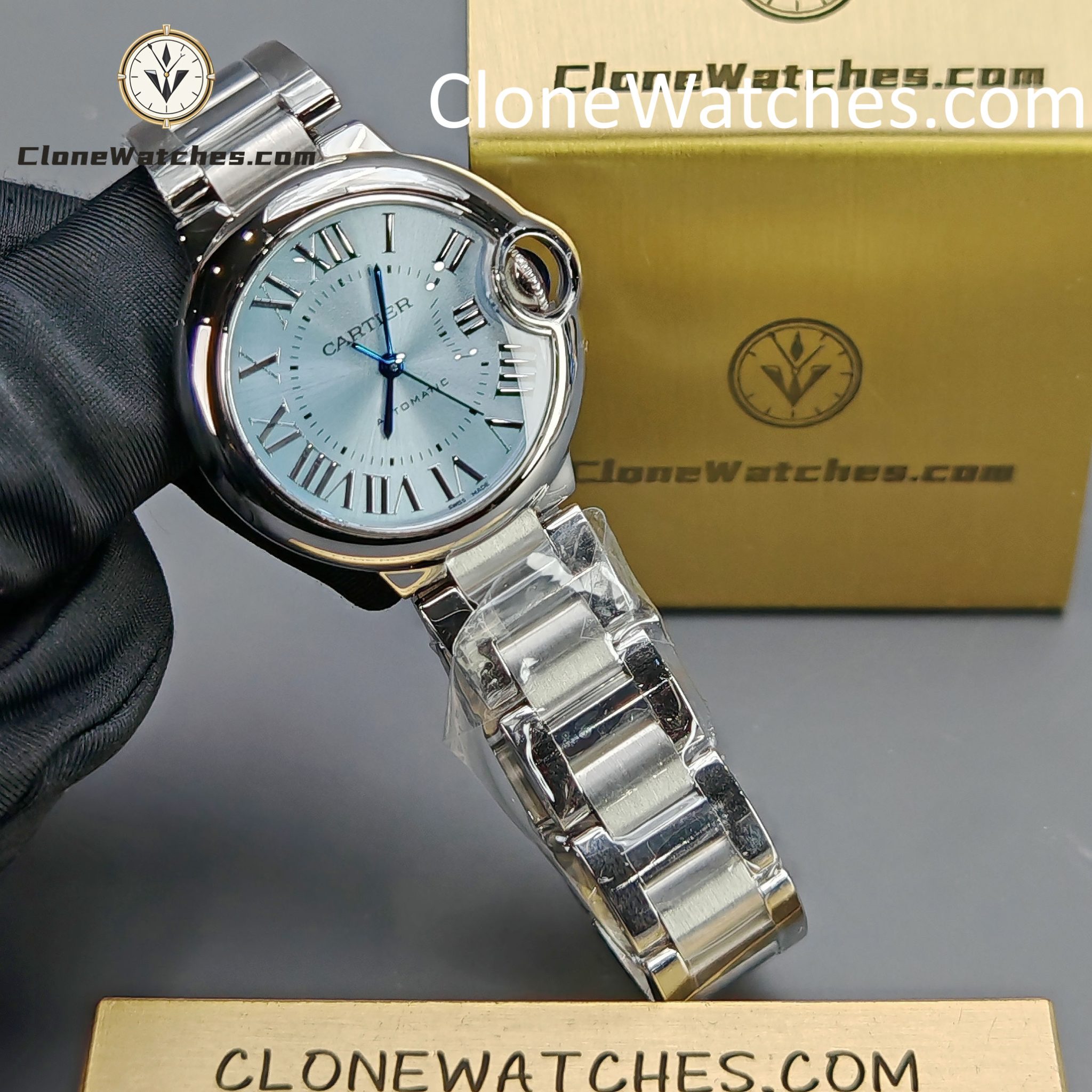Cartier Super Clone Watches 1:1 Ballon Bleu de WSBB0062 Blue Dial Roman Scale 33mm