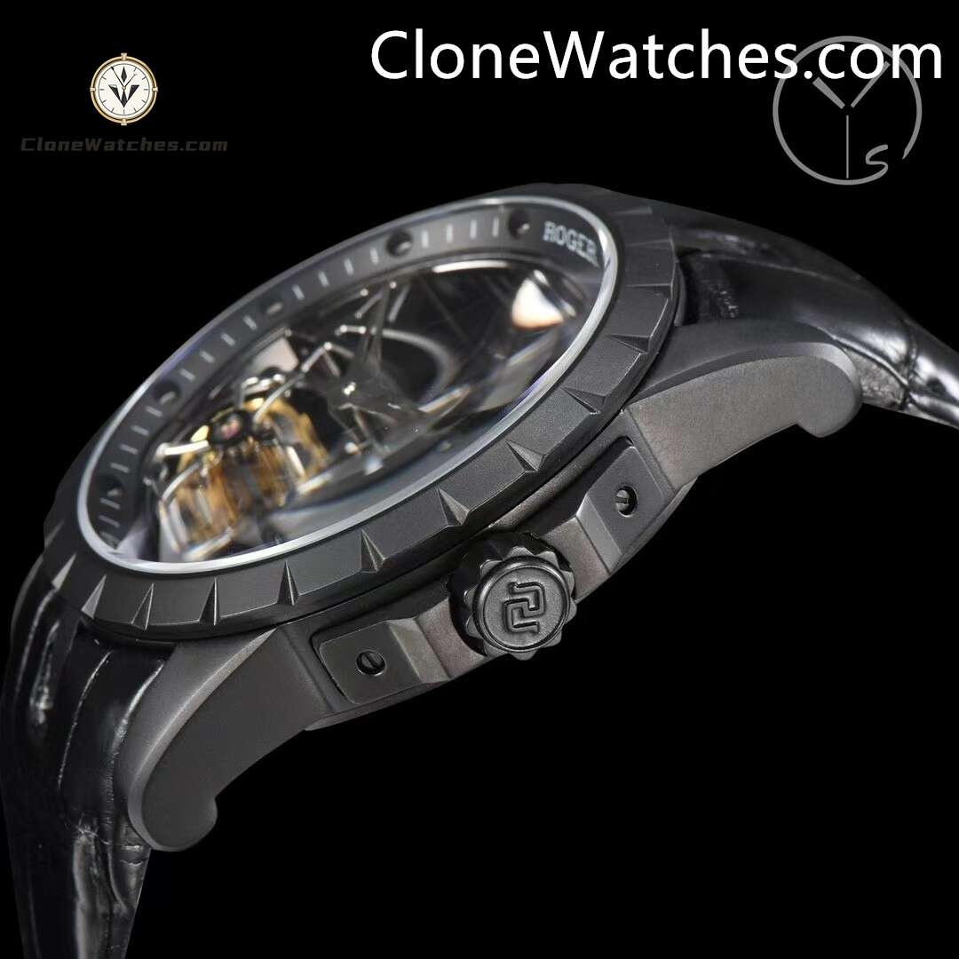 Roger Dubuis Super Clone Watches 1:1 Excalibur Skeleton Double Flying Tourbillon RDDBEX0471 45MM