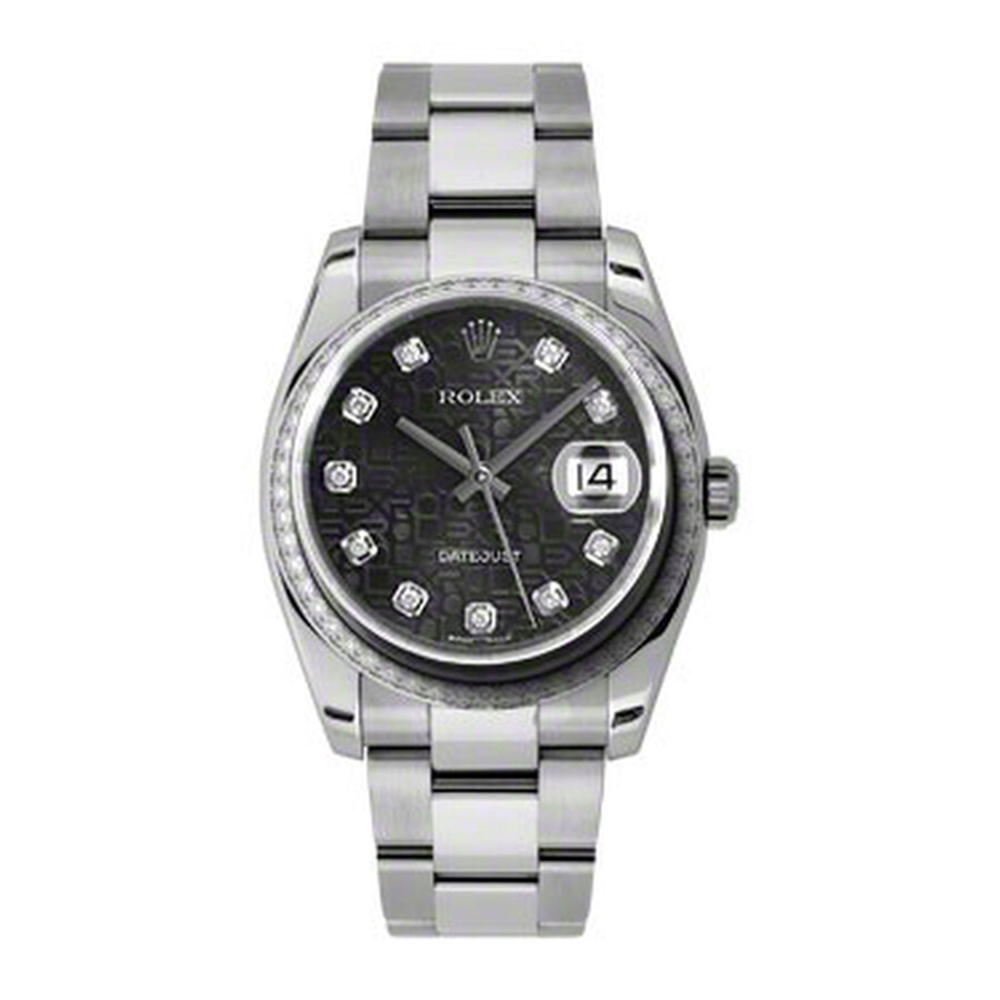 Rolex Oyster Perpetual Datejust 36 Black Dial Stainless Steel Bracelet Automatic Ladies Watch 116244BKJDO（Lifetime free warranty+90-days replacement service & Refund!.）