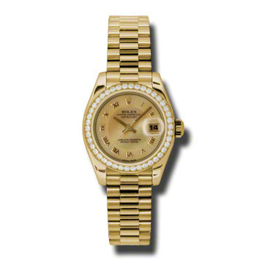 Rolex Lady-Datejust 26 Champagne Dial 18K Yellow Gold President Automatic Ladies Watch 179138CMRP（Lifetime free warranty+90-days replacement service & Refund!.）