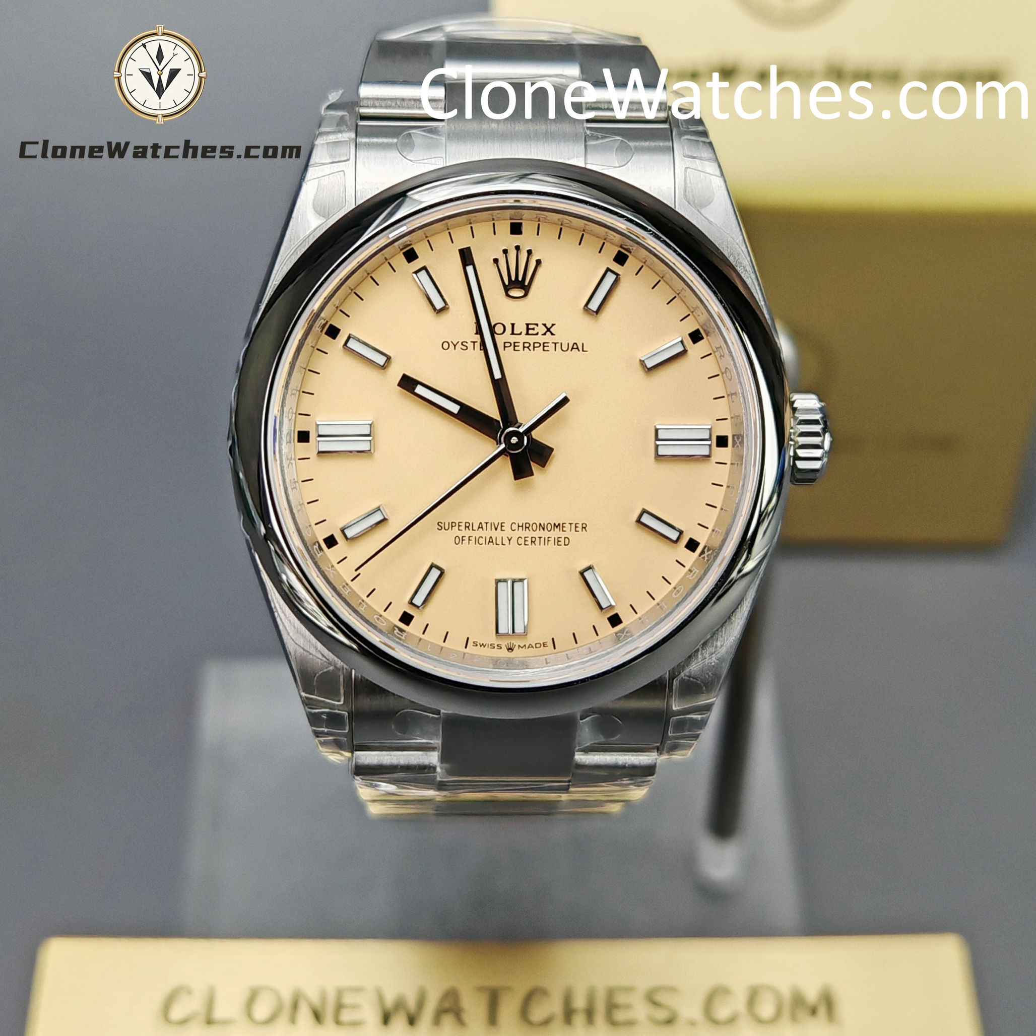 Rolex Super Clone Watches 1:1 Oyster Perpetual Yellow Dial 36mm M126000-0012 3230 Movement