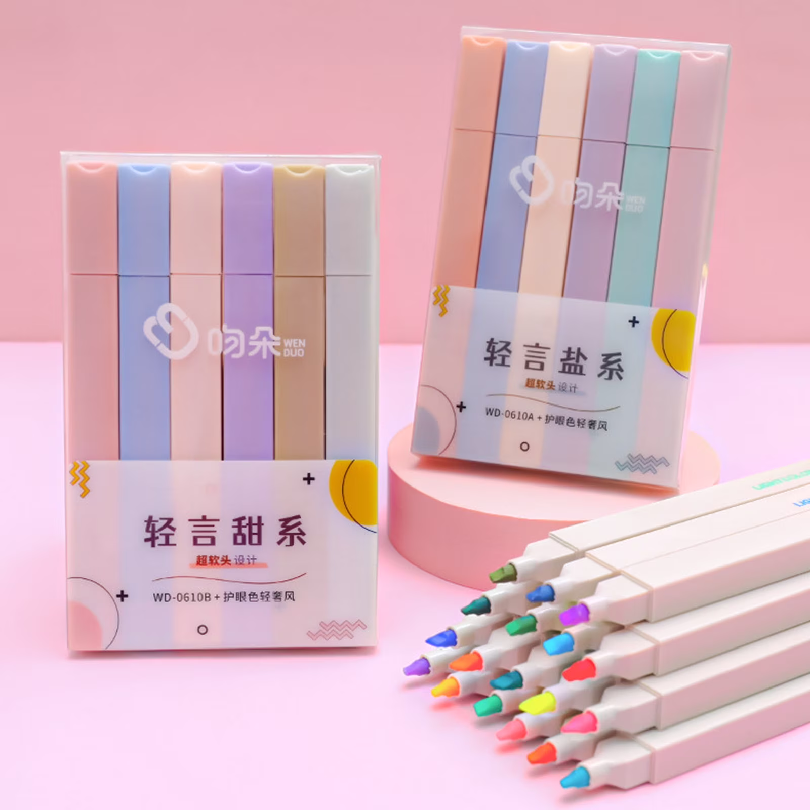 Yhmxh 6PCS Cute Highlighters Assorted Colors, Bible Highlighters and Pens No Bleed, Mild Soft Chisel Tip Pastel Markers Pens for Journaling Note Taking Office Stationary Supplies