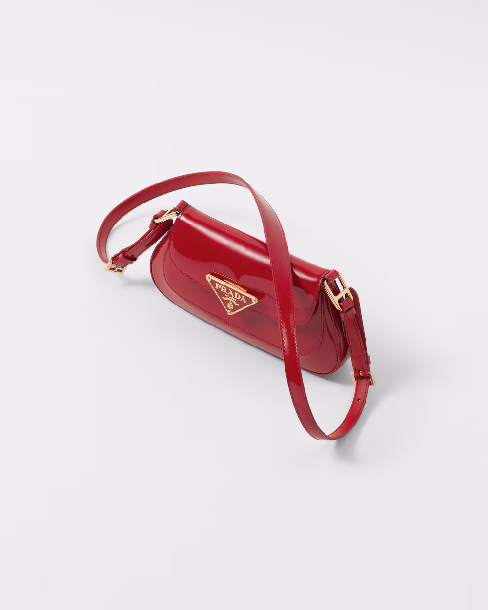 Patent leather shoulder bag
