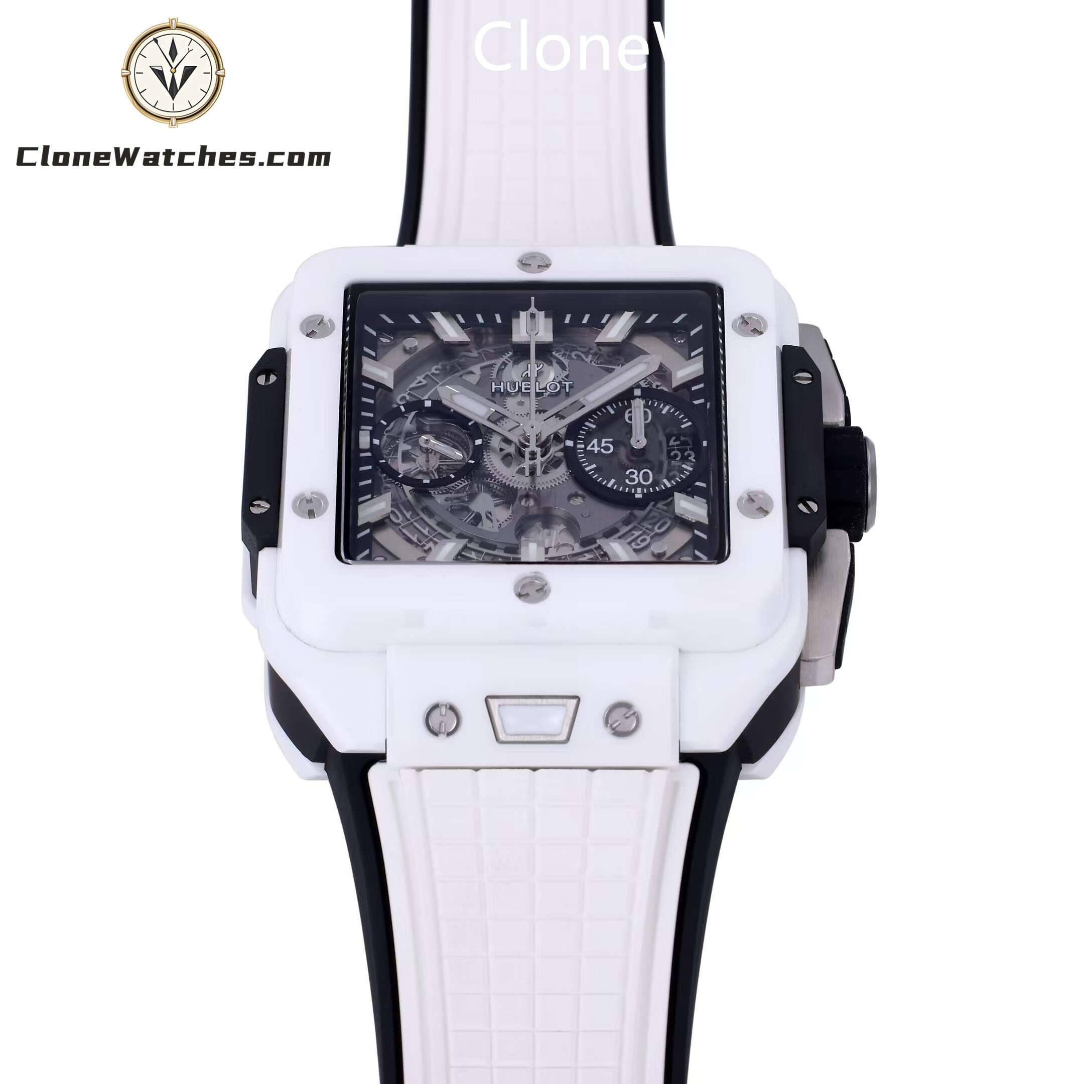 Hublot Super Clone Watches 1:1 Square Bang Unico White Ceramic 42MM 821.HX.0170.RX