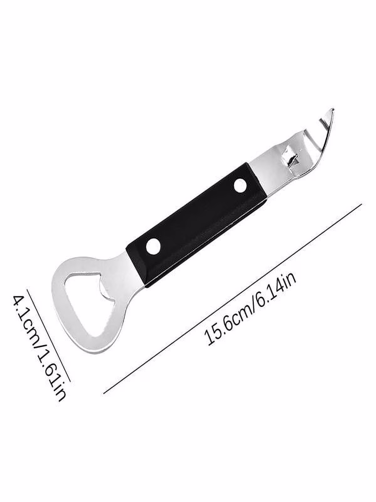 YOLOKE Can Opener Manual, Little Cook Stainless Steel Can Punch Bottle Opener, Multifunctional Can and Beer Opener, Dishwasher Safe(Black)