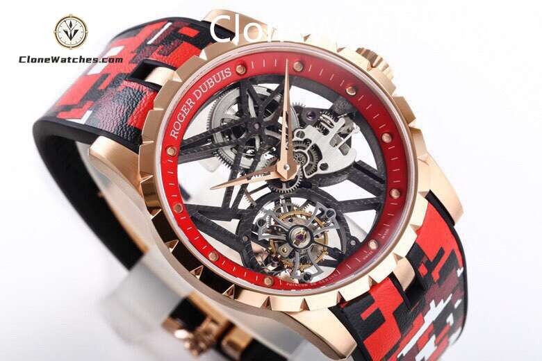 Roger Dubuis Super Clone Watches 1:1 Excalibur Skeleton Tourbillon RDDBEX0938 42MM