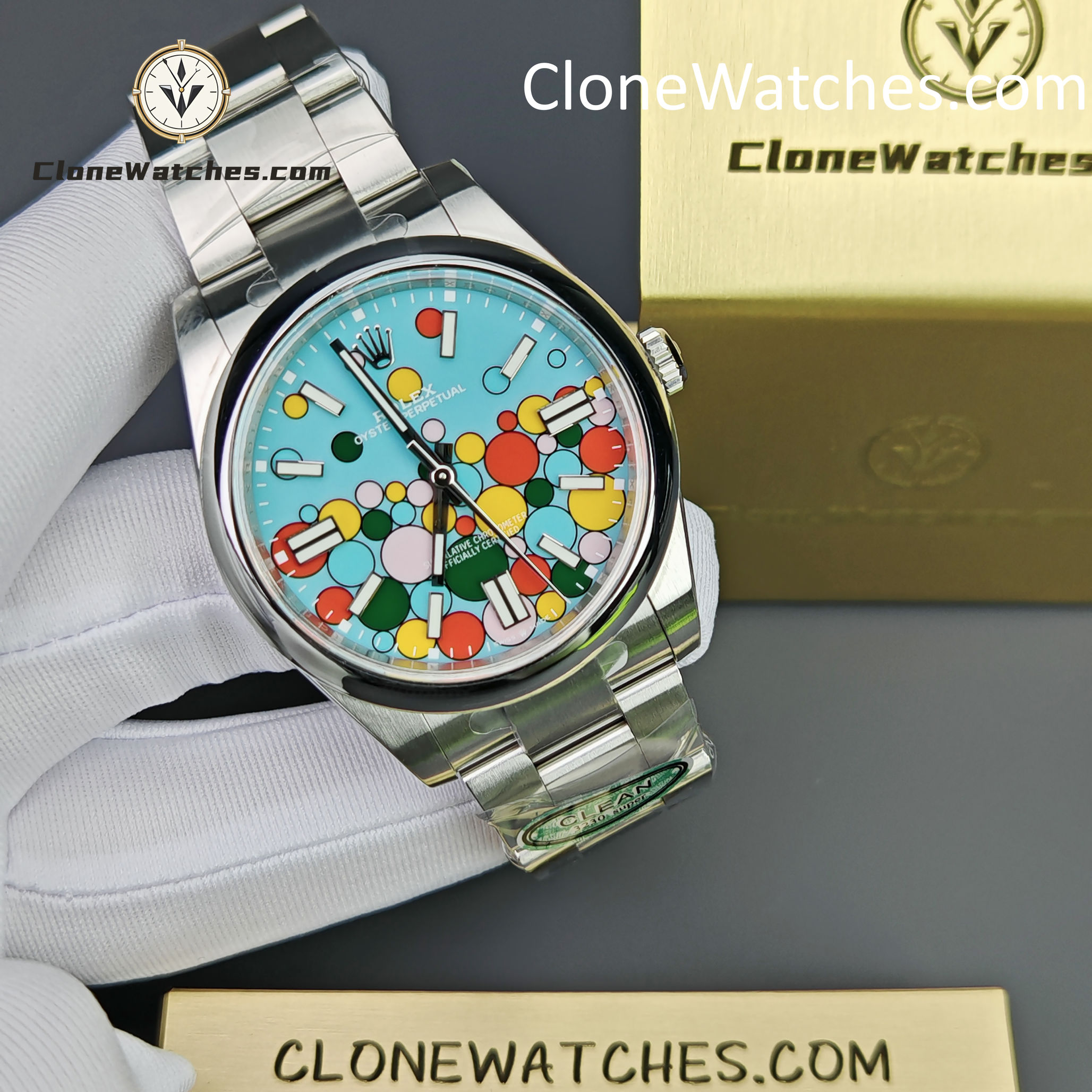 Rolex Super Clone Watches 1:1 Oyster Perpetual Celebration Dial 41mm M124300-0008 3230 Movement