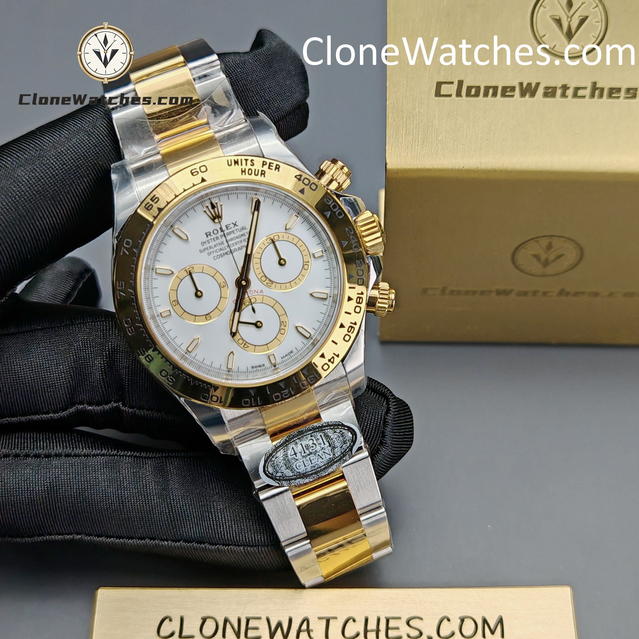 Rolex Super Clone 1:1 Daytona 18k gold m126503-0001 White Dial 4131 movement