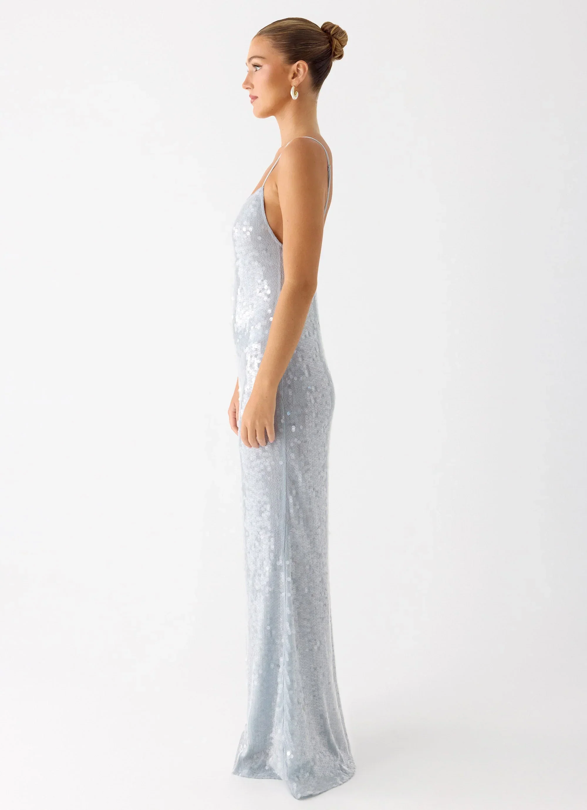 Solo Sequin Maxi Dress - Misty Blue