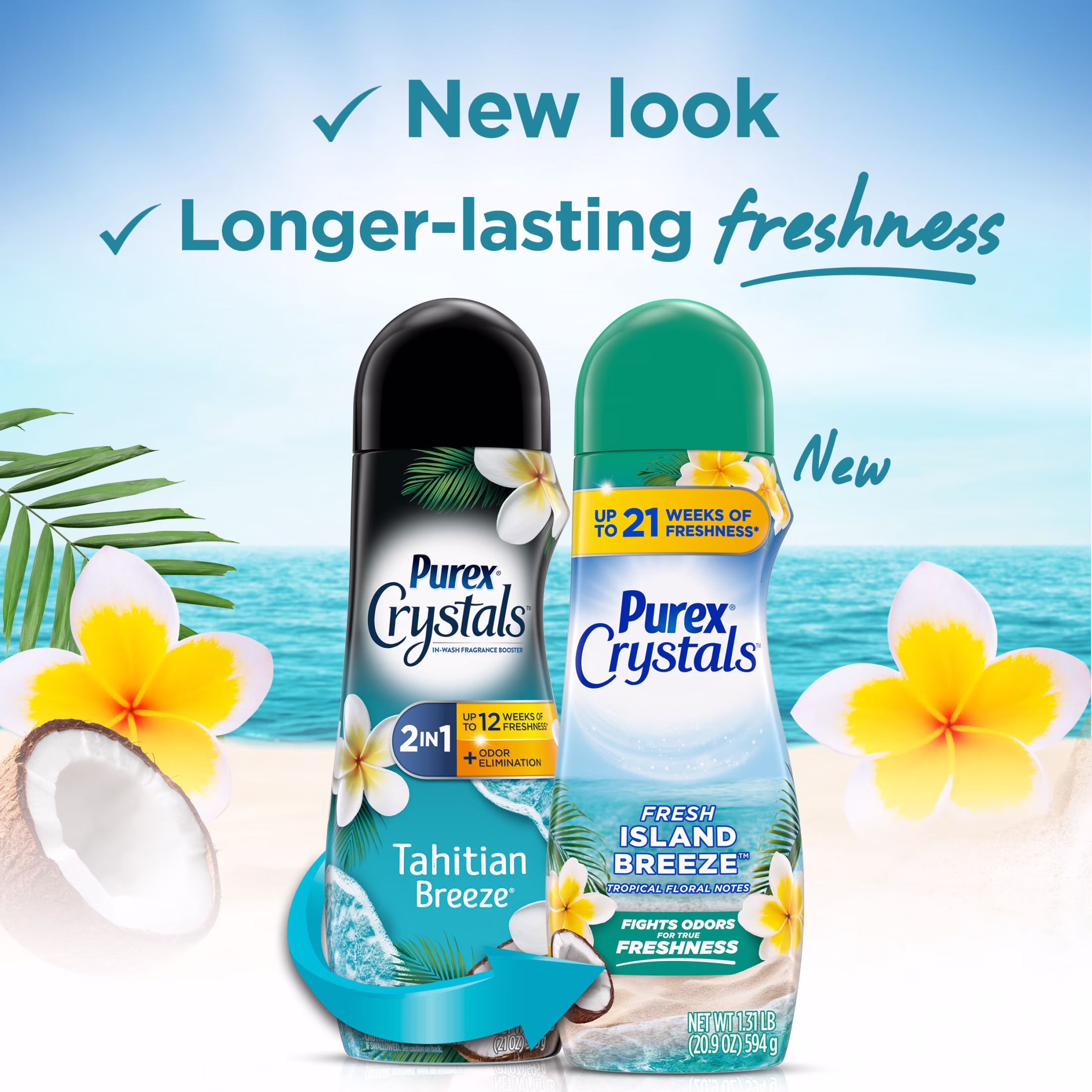 Purex Crystals Scent Booster, Fresh Island Breeze, 21oz