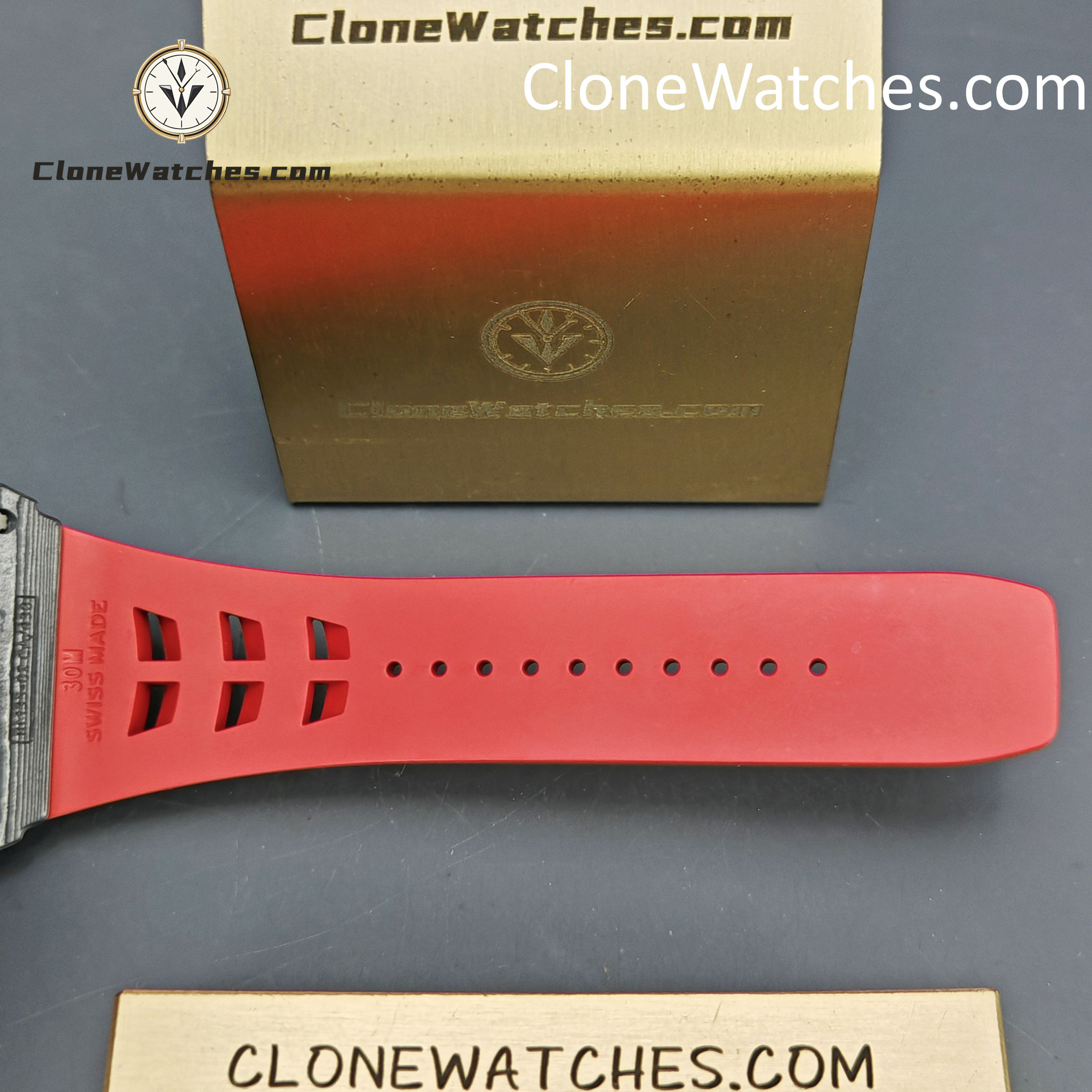 Richard Mille Super Clone Watches 1:1 RM 035 – 02 NTPT Carbon Fiber Red Rubber Strap
