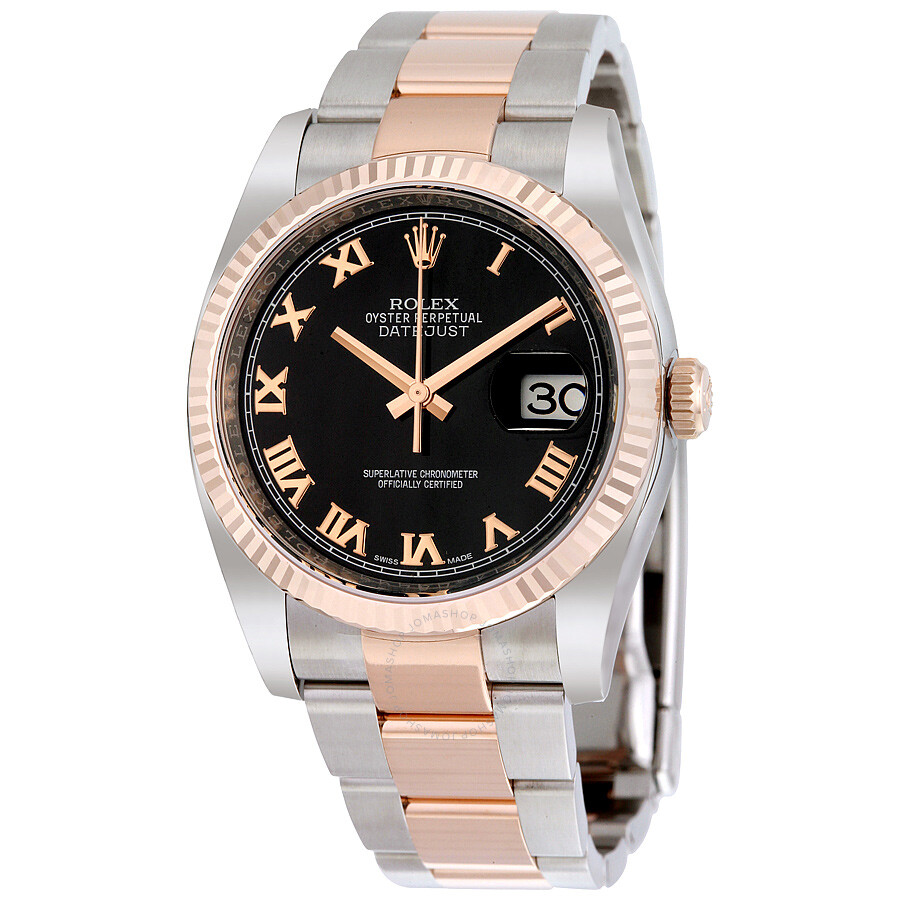 Rolex Oyster Perpetual Datejust 36 Black Dial Stainless Steel and 18K Everose Gold Bracelet Automatic Men s Watch 116231BKRO（Lifetime free warranty+90-days replacement service & Refund!.）