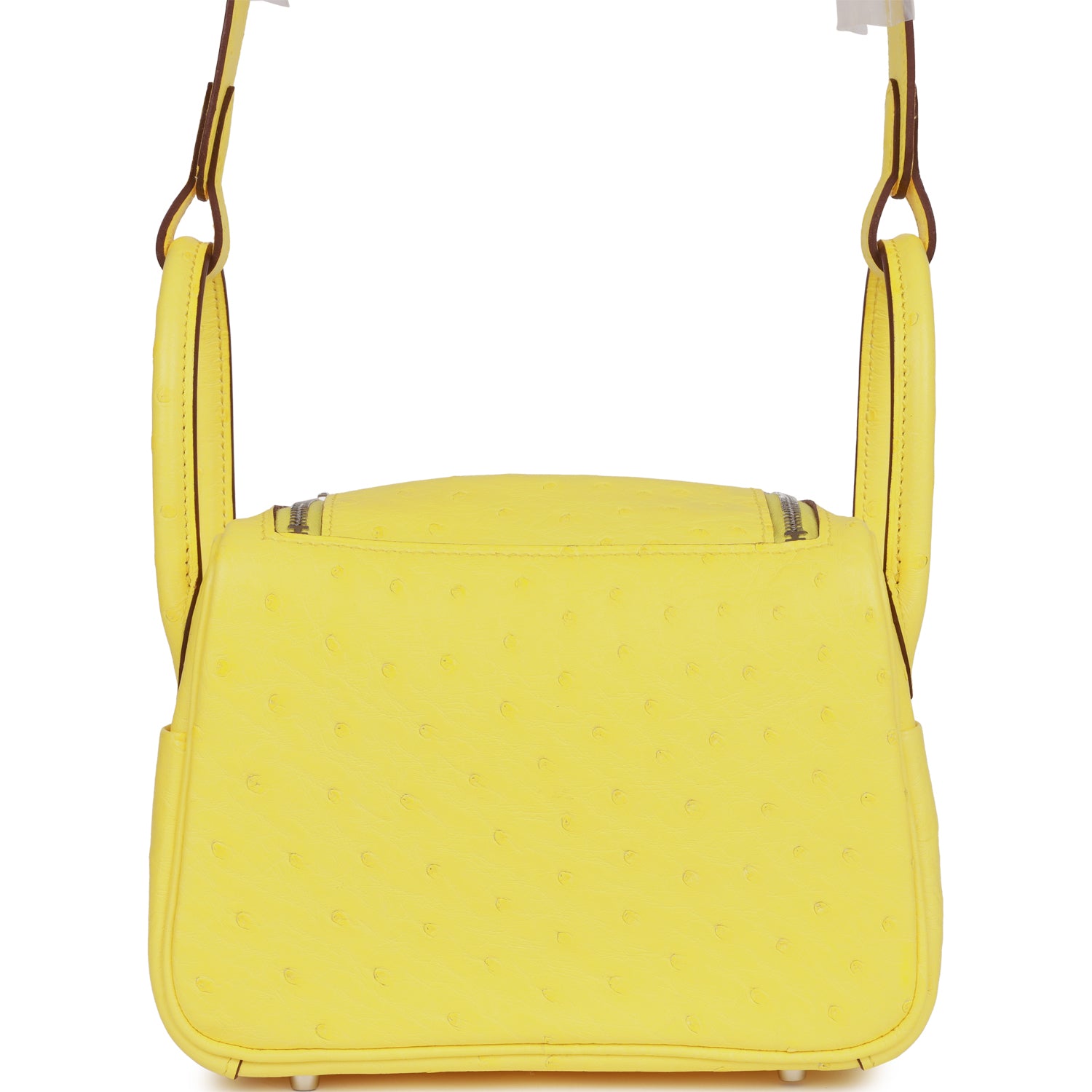 Hermes Mini Lindy Jaune Citron Ostrich Palladium Hardware