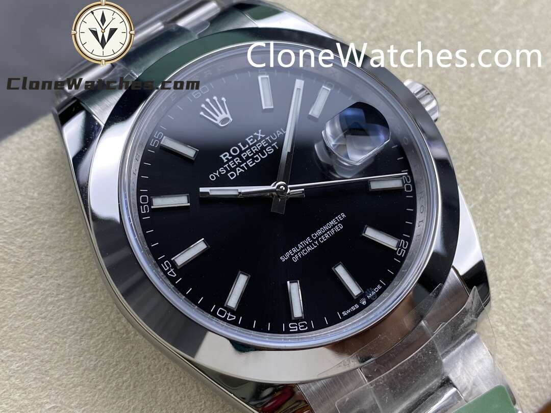 Rolex Super Clone Watches 1:1 DateJust Black Dial M126300 – 0011 Oyster 41MM 3235 Movement